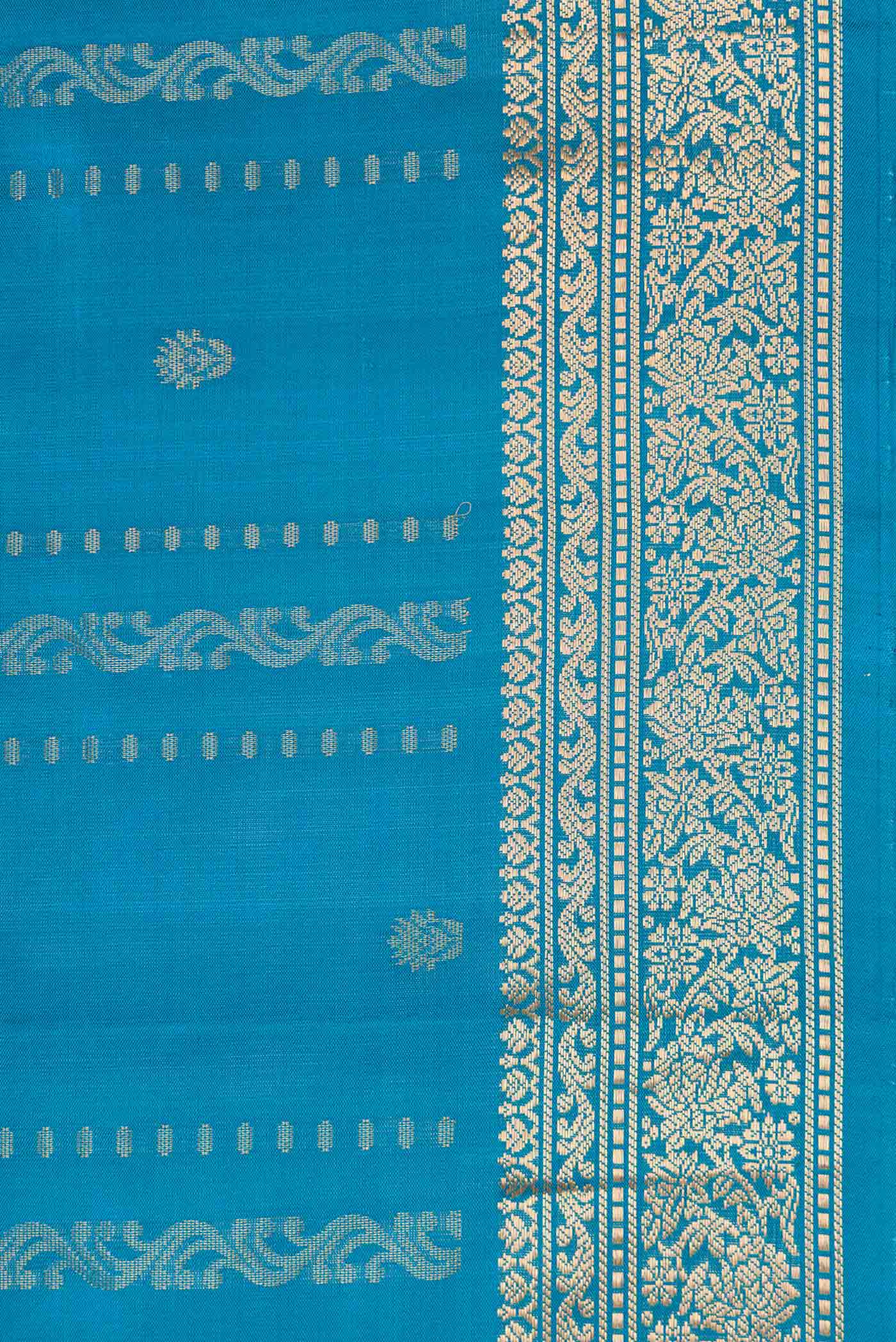 Blue Dual Tone Soft Silk Saree - Image 3