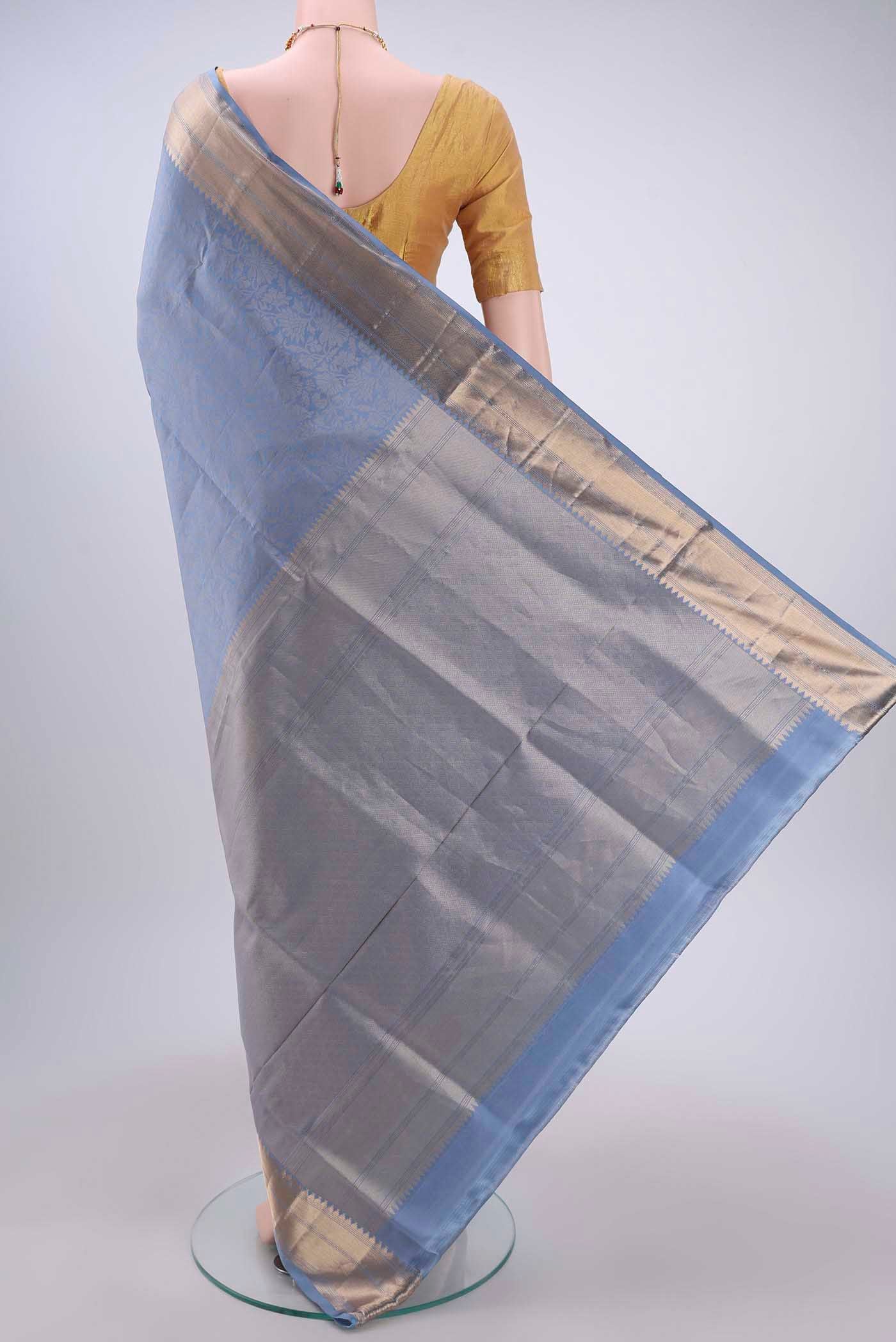 Lilac Soft Silk Saree - Image 3
