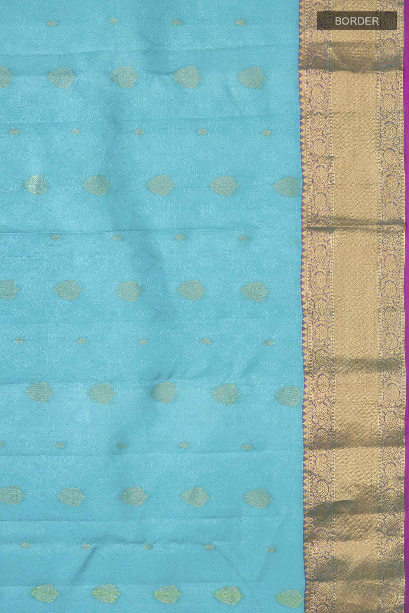 Blue Kanchipuram Silk Saree - Image 3