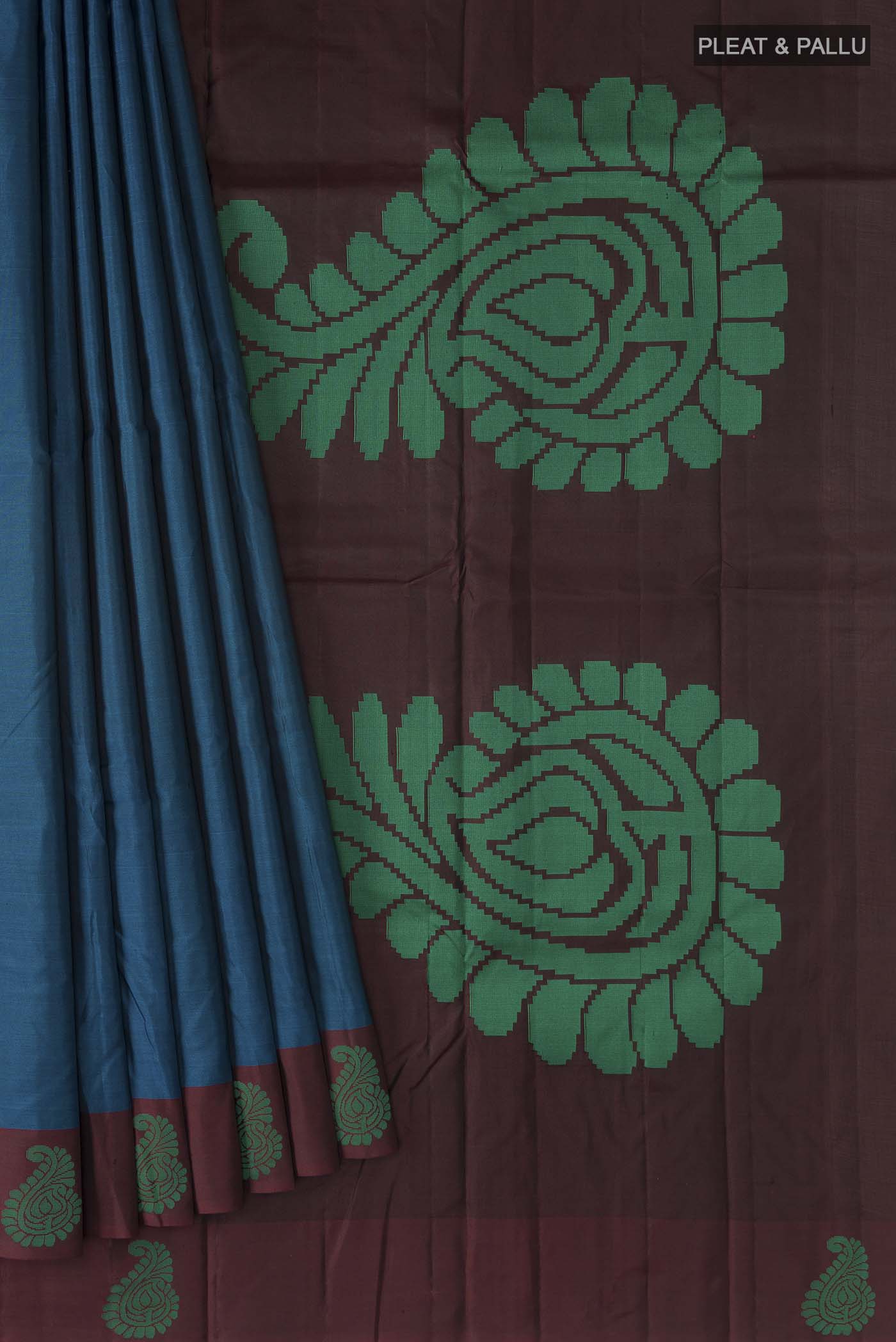 Blue Kanjivaram Silk Saree - Image 4