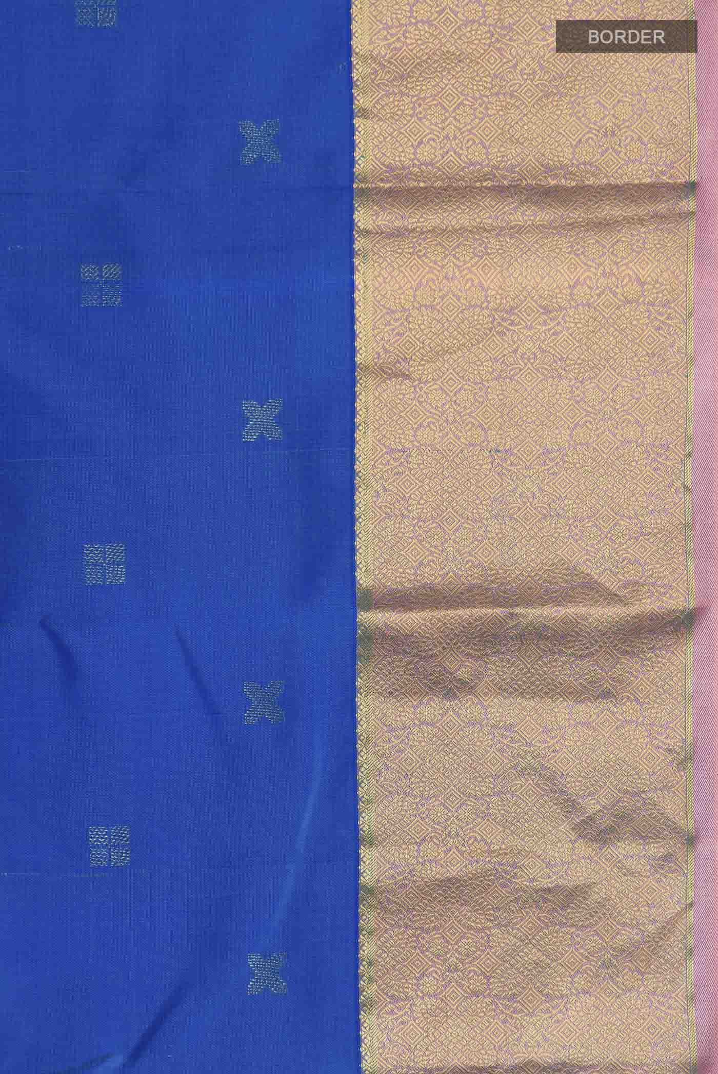 Blue Kanchipuram Silk Saree - Image 3