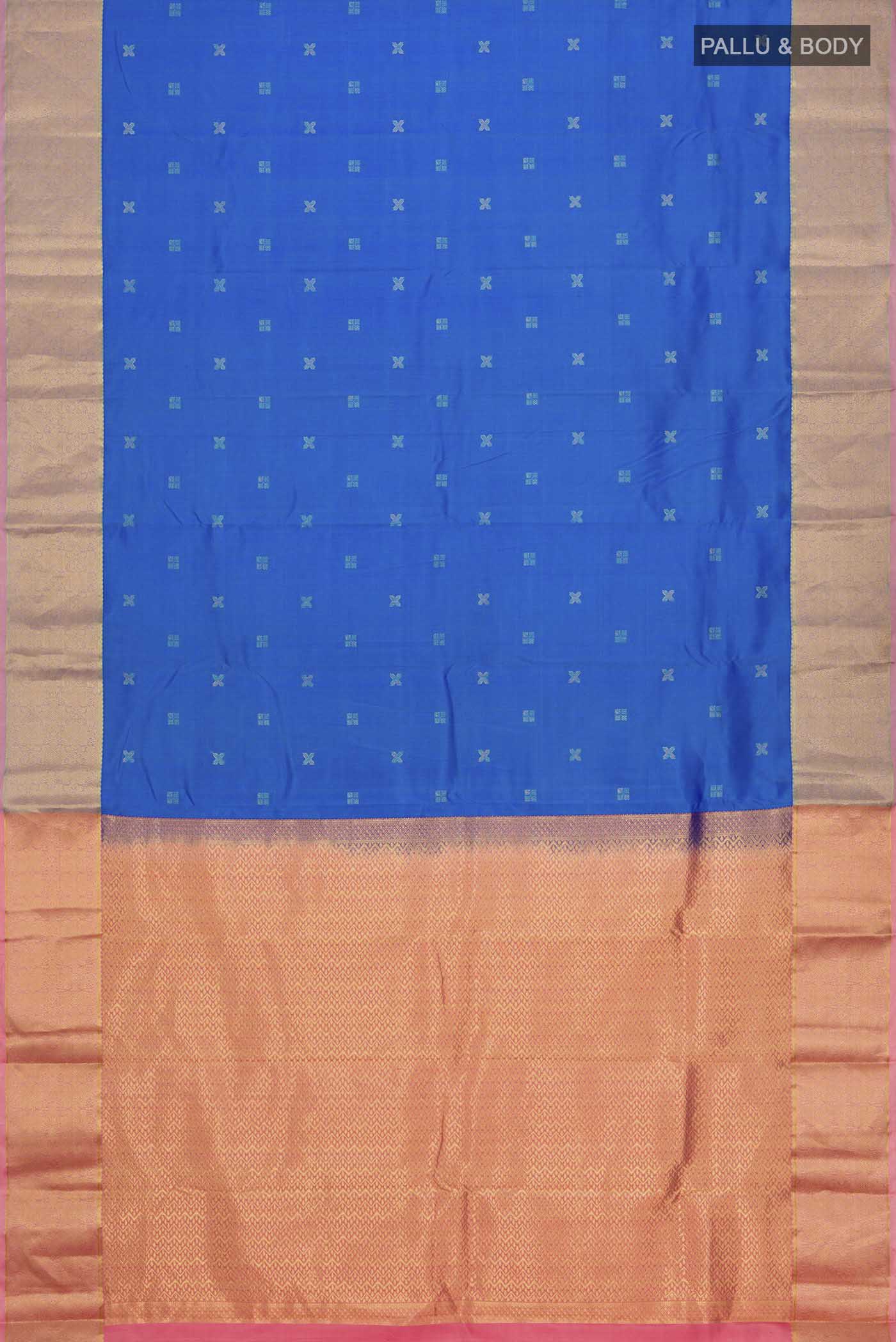 Blue Kanchipuram Silk Saree - Image 6