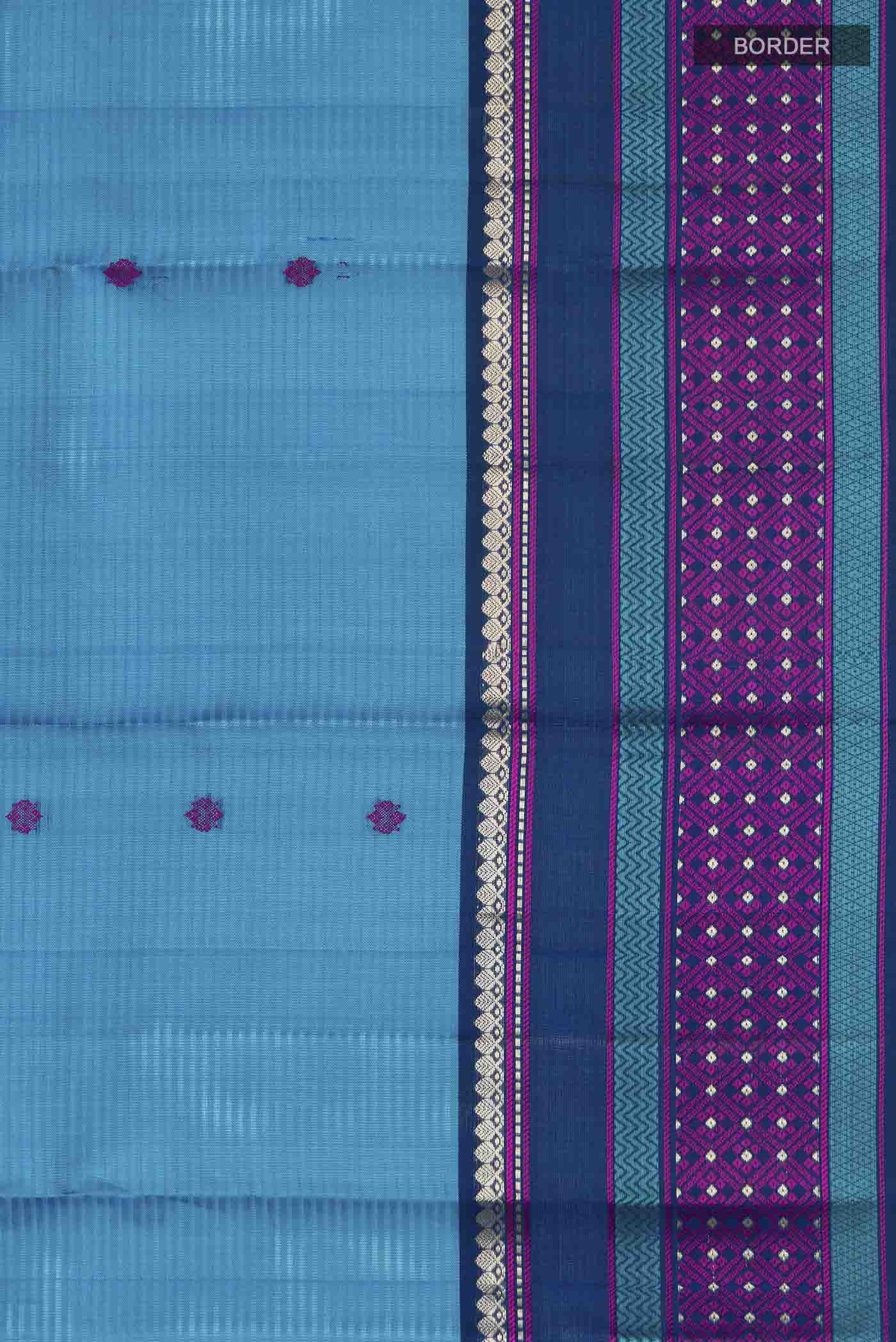 Blue Kanchipuram Silk Saree - Image 3