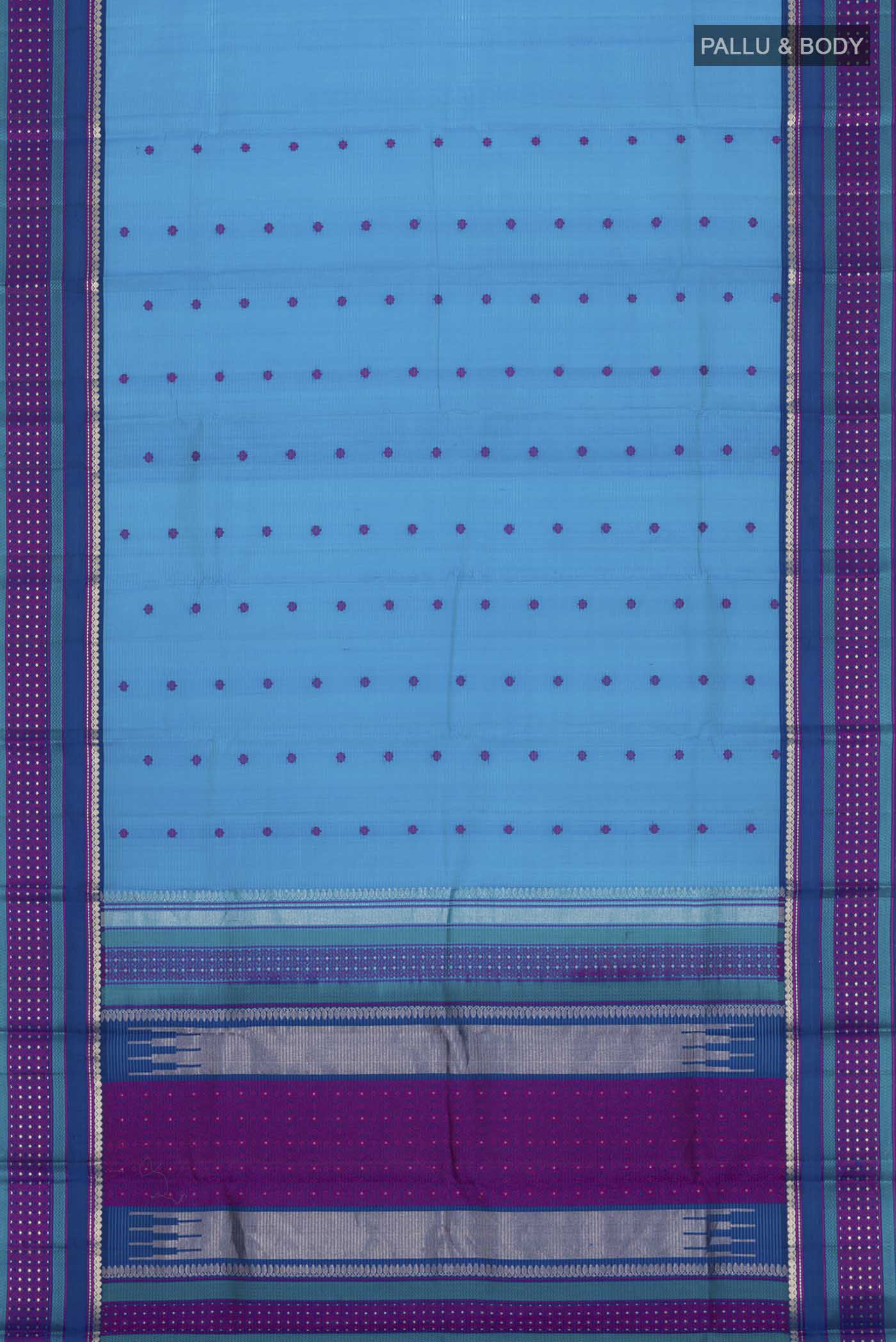 Blue Kanchipuram Silk Saree - Image 6