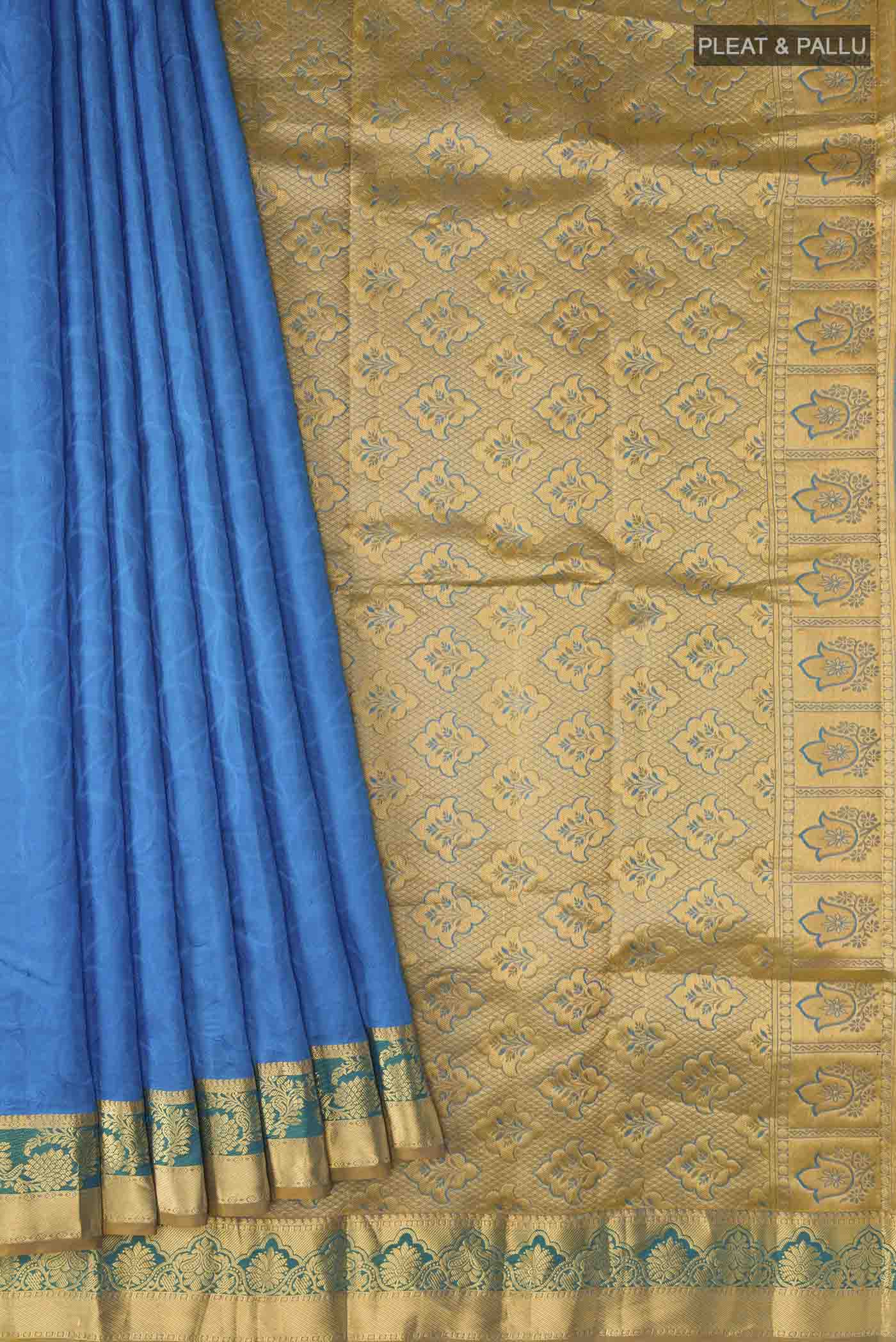 Blue Kanjivaram Silk Saree - Image 4