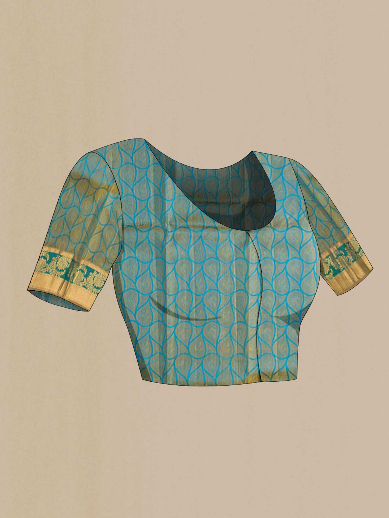 Blue Kanjivaram Silk Saree - Image 5