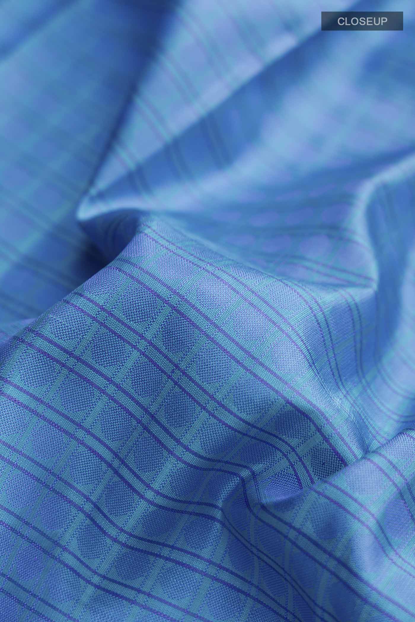 Blue Kanchipuram Silk Saree - Image 2