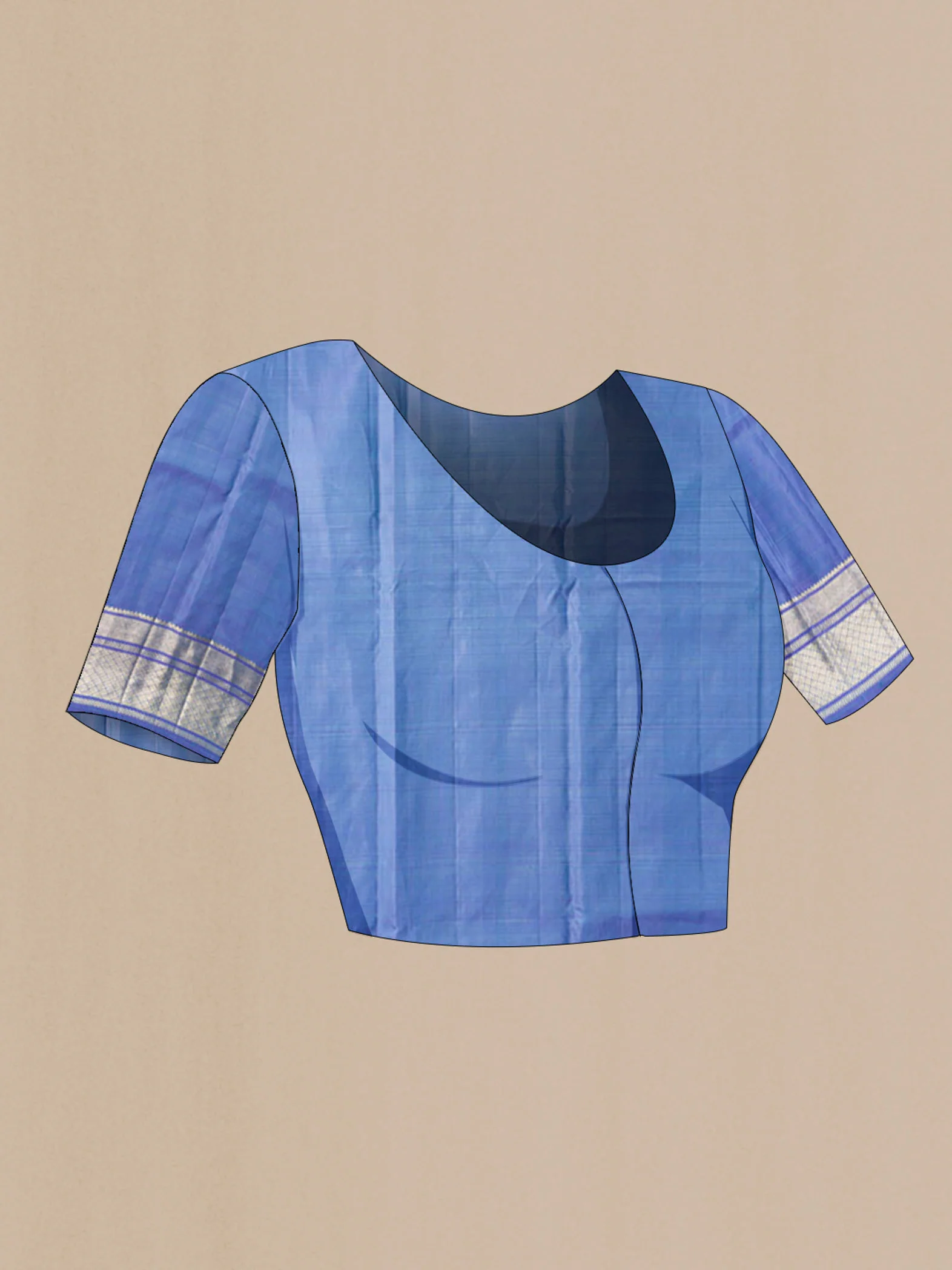 Blue Kanchipuram Silk Saree - Image 5