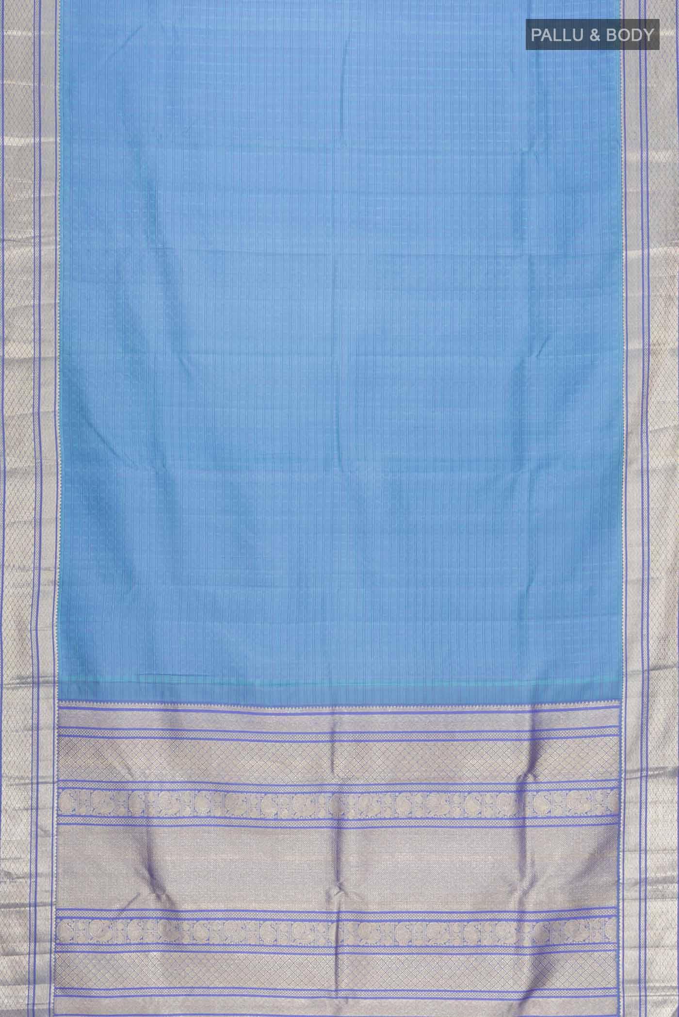 Blue Kanchipuram Silk Saree - Image 6