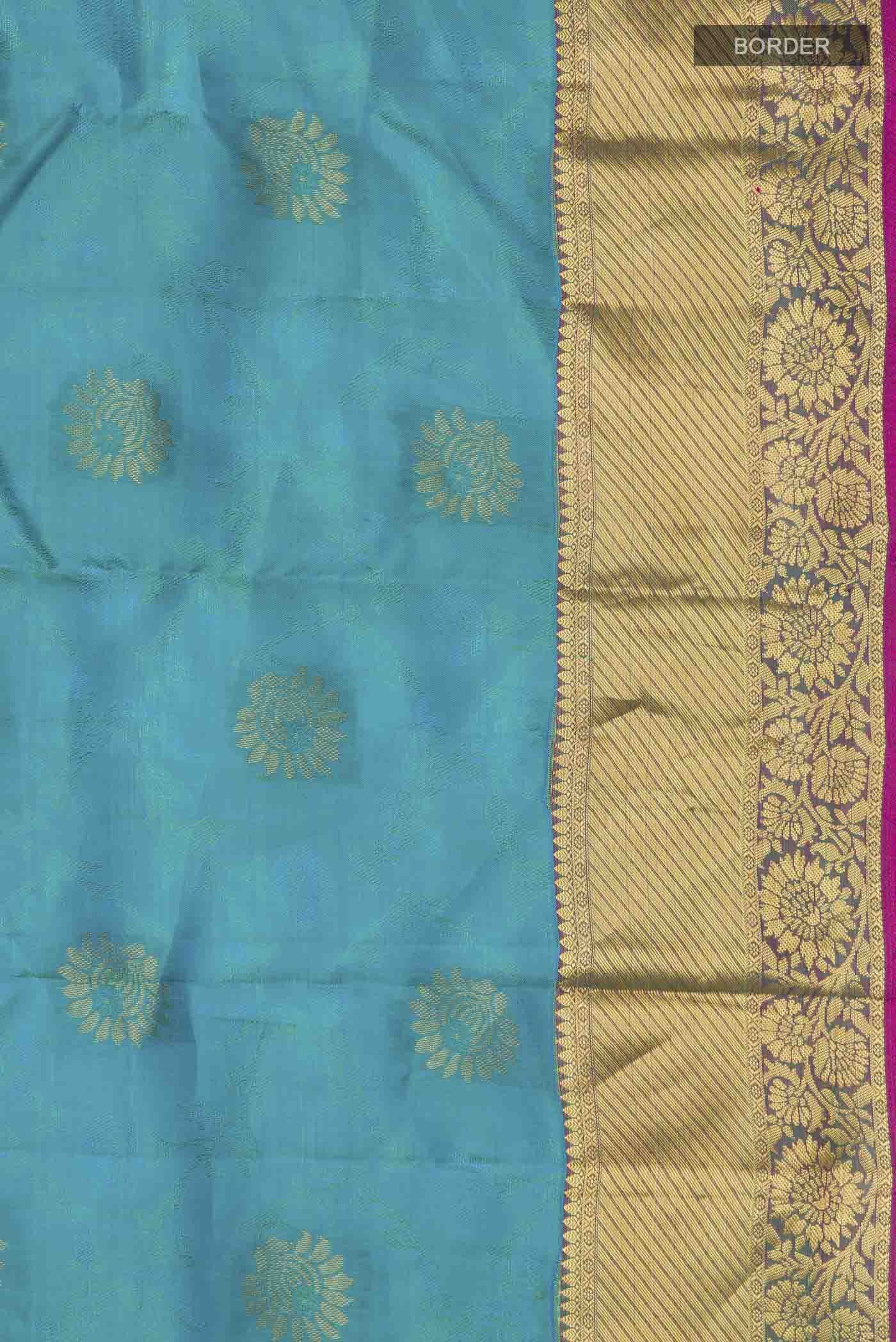 Blue Kanchipuram Silk Saree - Image 3