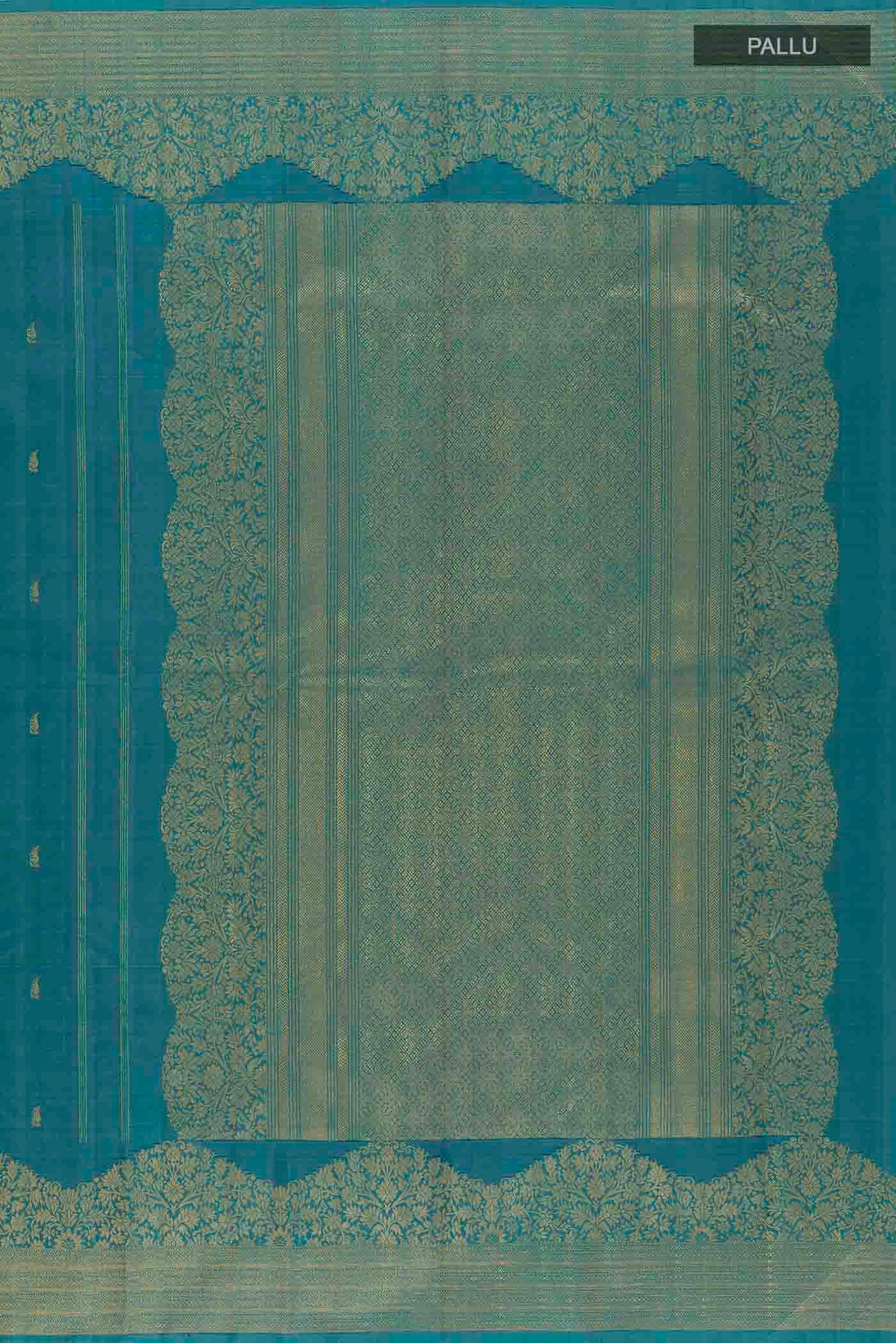 Blue Kanjivaram Silk Saree - Image 7