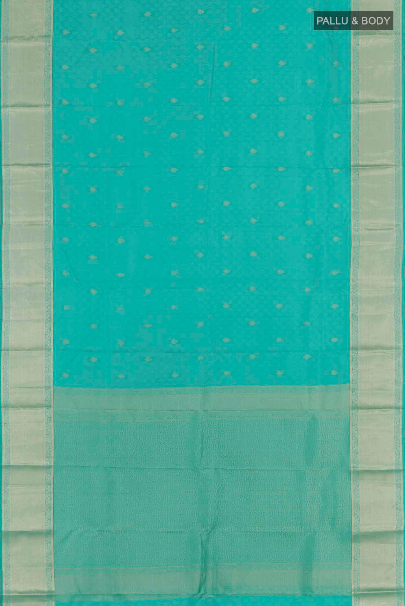 Blue Kanchipuram Silk Saree - Image 3