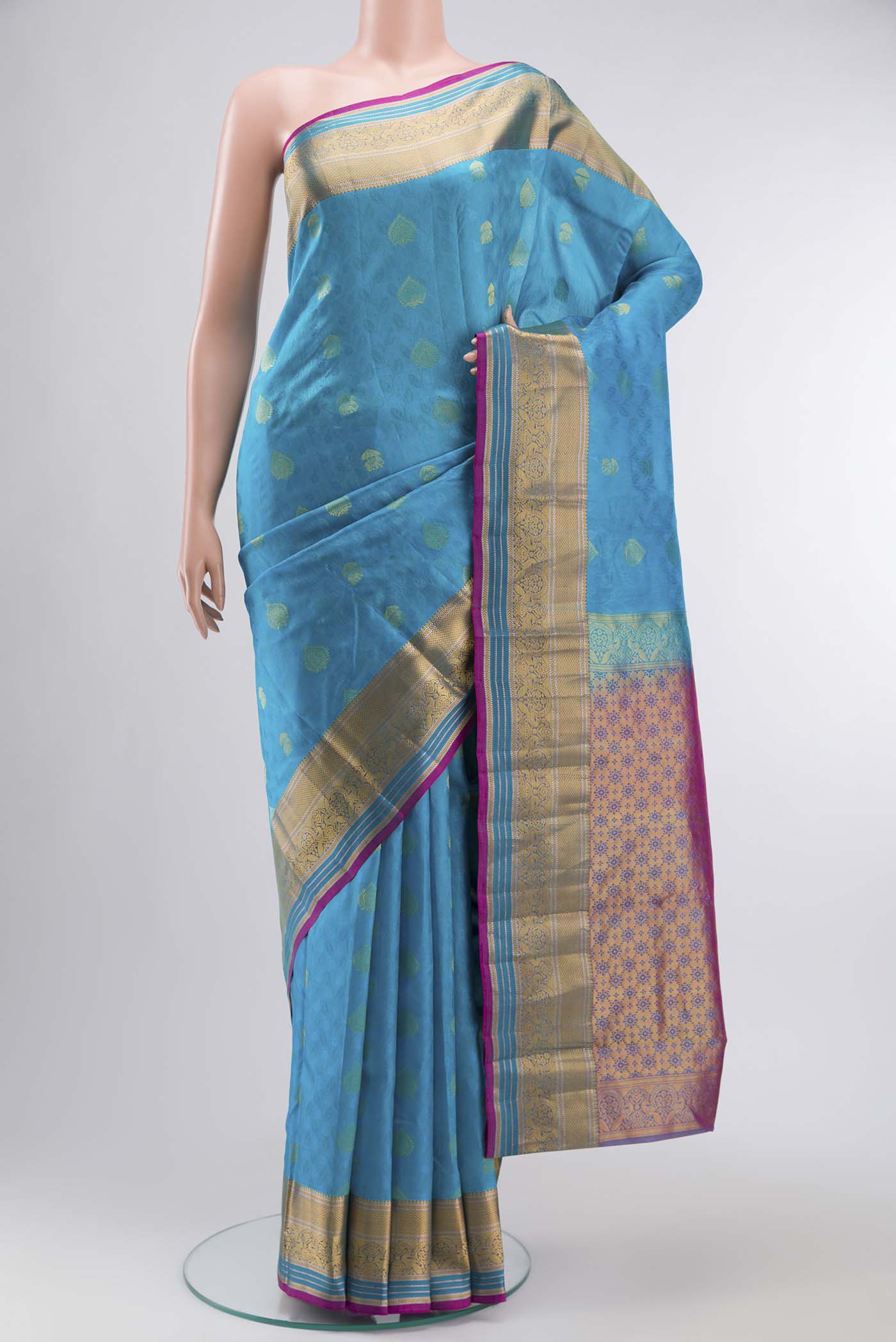 Blue Kanchipuram Silk Saree