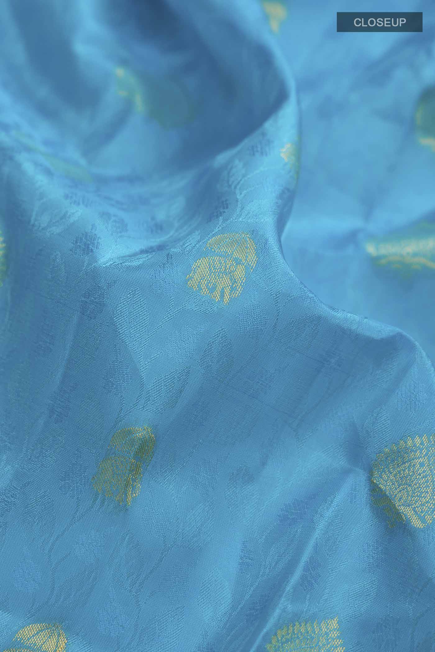 Blue Kanchipuram Silk Saree - Image 2
