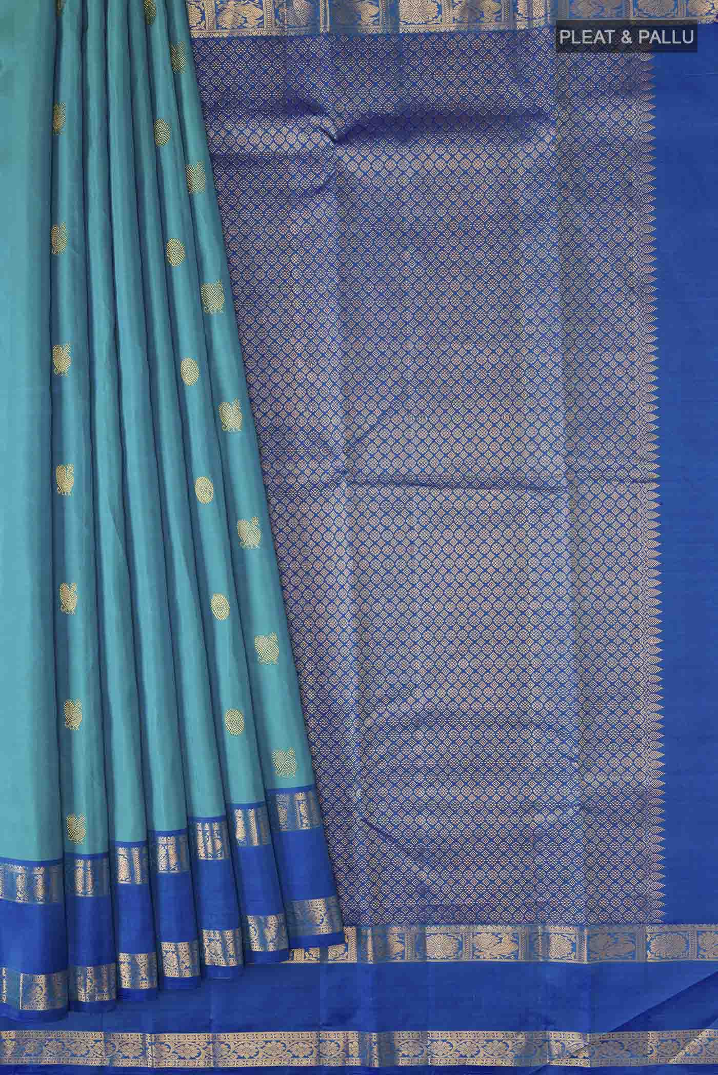Blue Kanjivaram Silk Saree - Image 4
