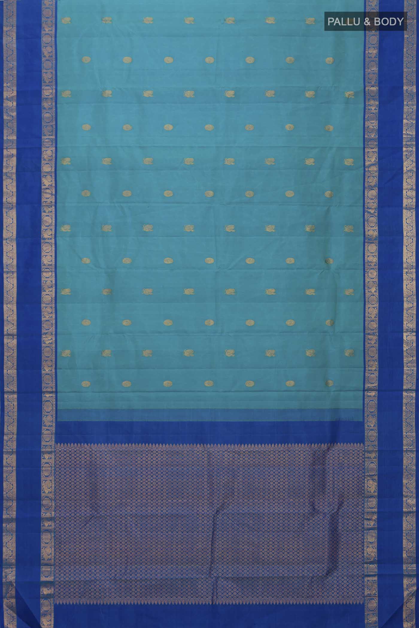 Blue Kanjivaram Silk Saree - Image 6