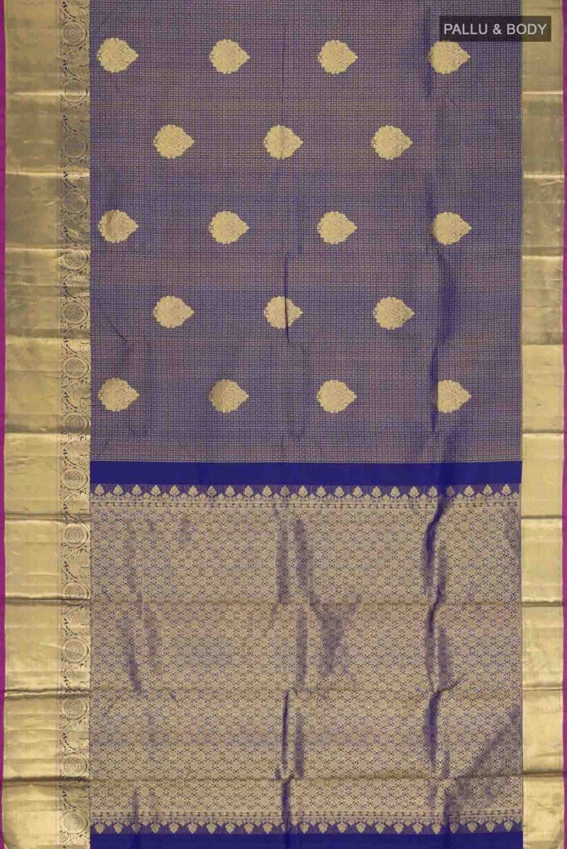 Blue Kanjivaram Silk Saree - Image 3