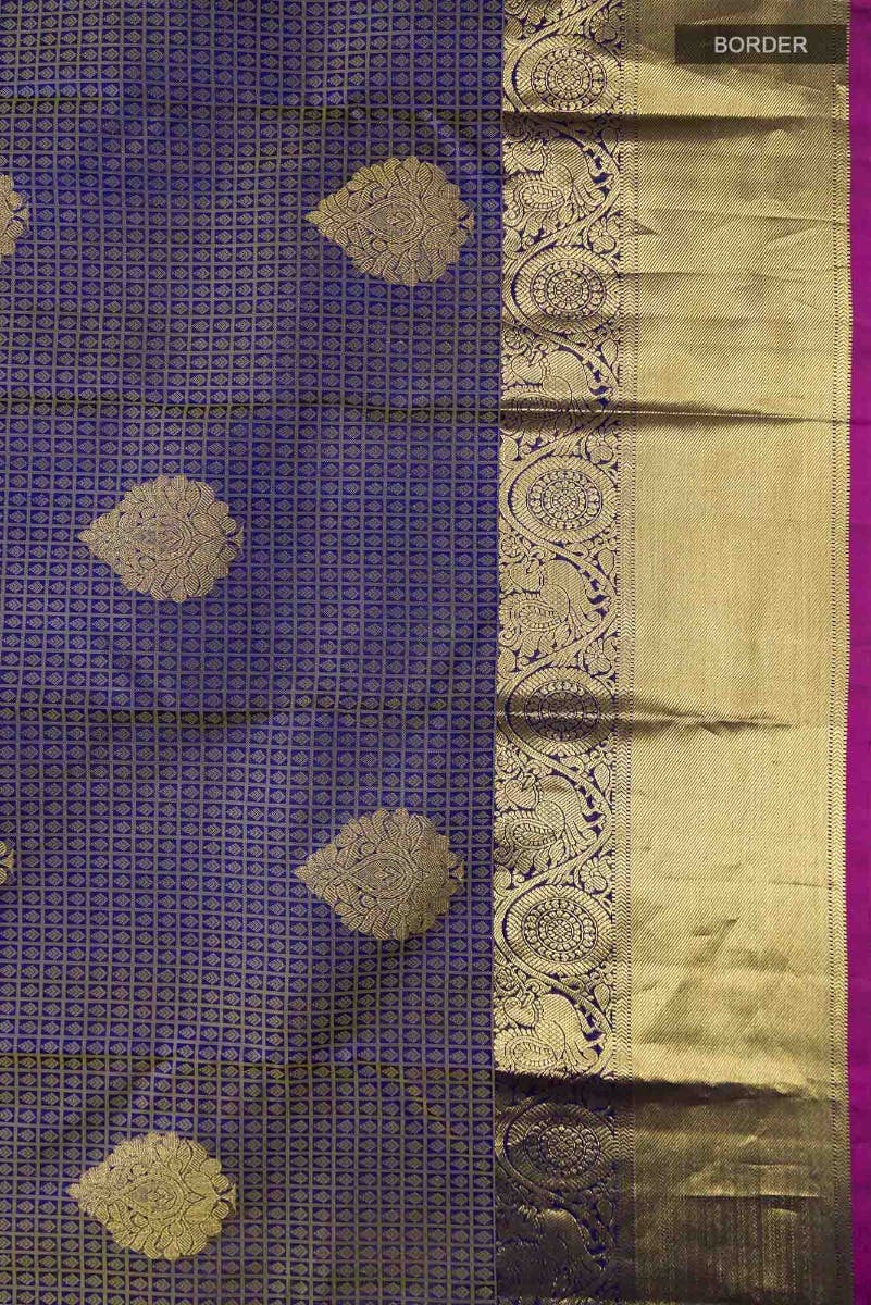 Blue Kanjivaram Silk Saree - Image 4