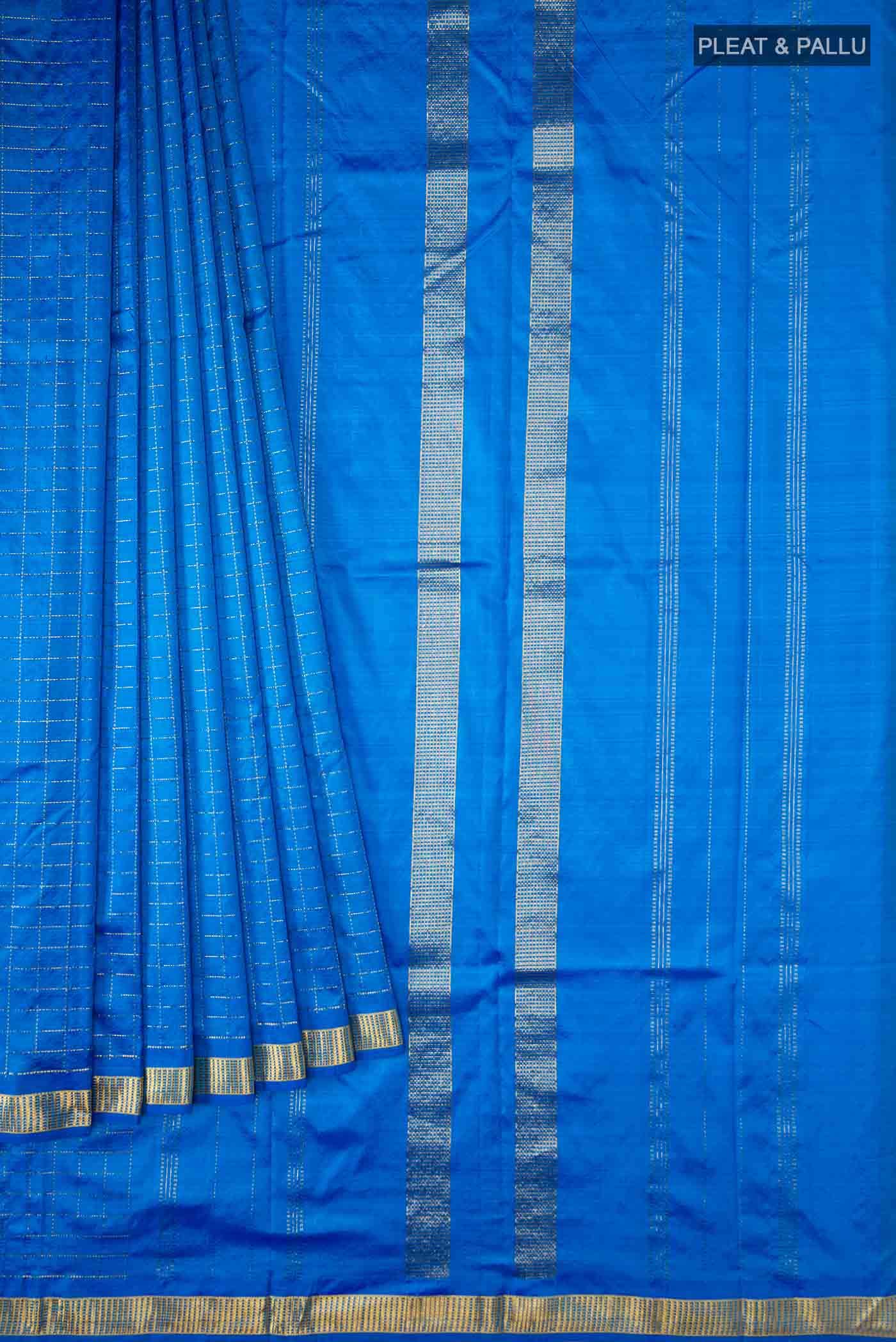 Blue Kanchipuram Silk Saree - Image 2