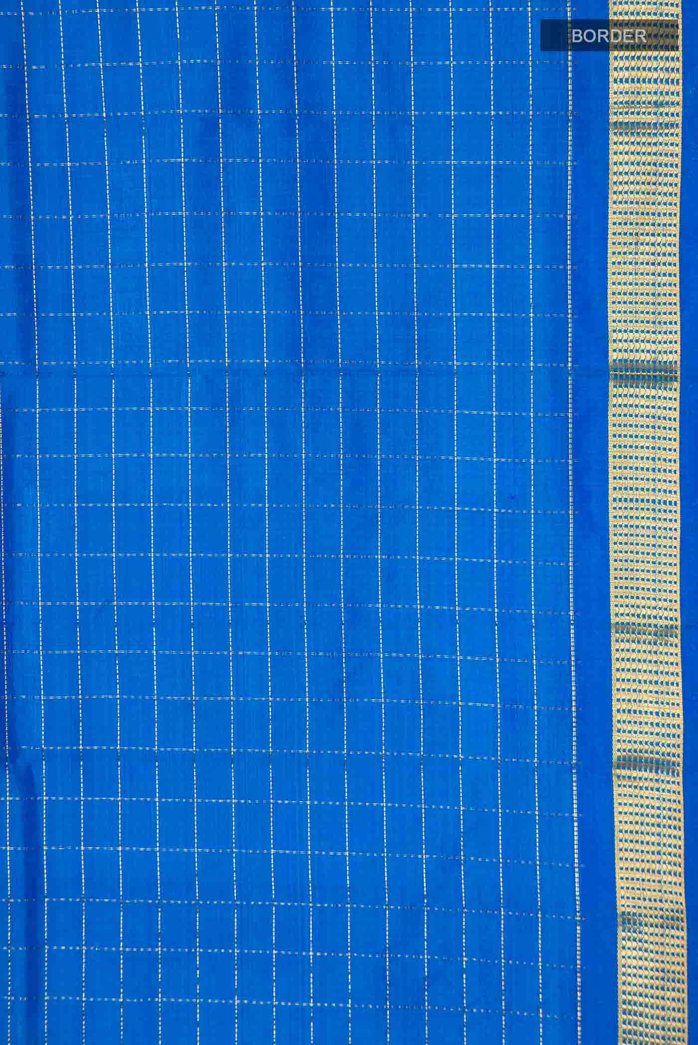 Blue Kanchipuram Silk Saree - Image 5