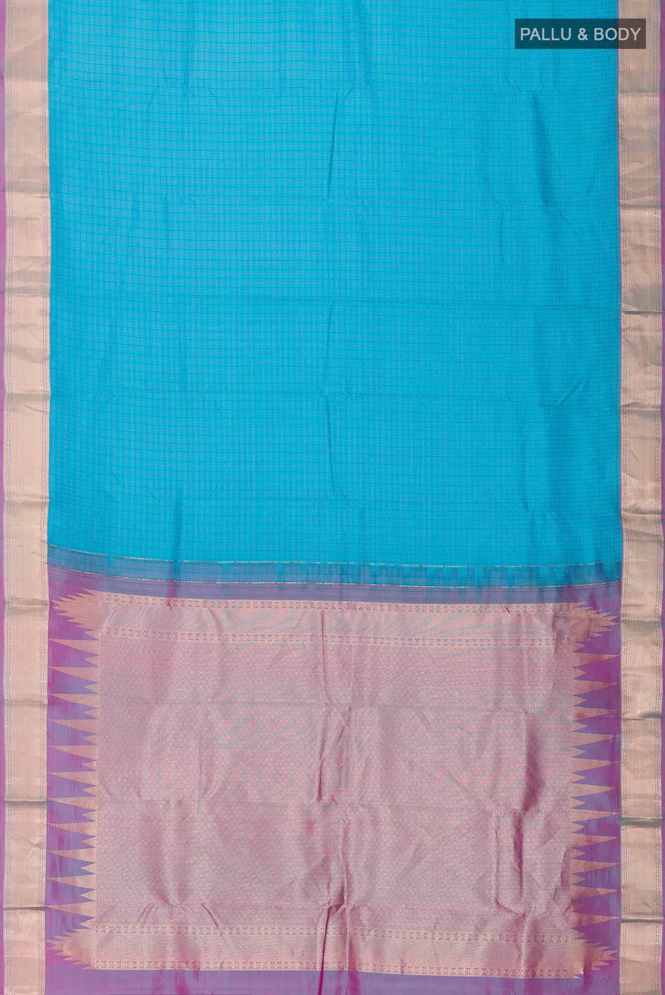 Blue Kanchipuram Silk Saree - Image 4