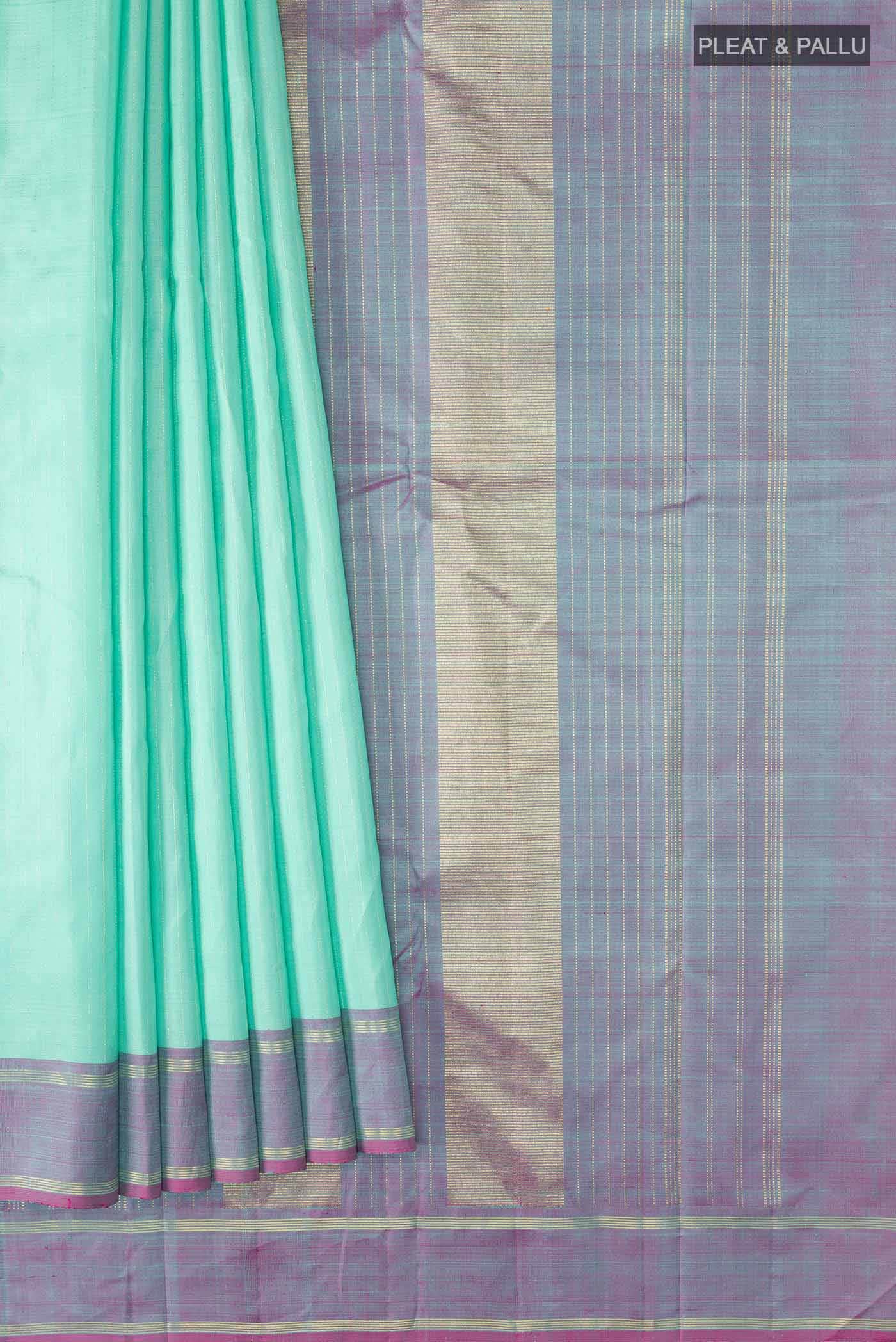 Blue Kanchipuram Silk Saree - Image 2