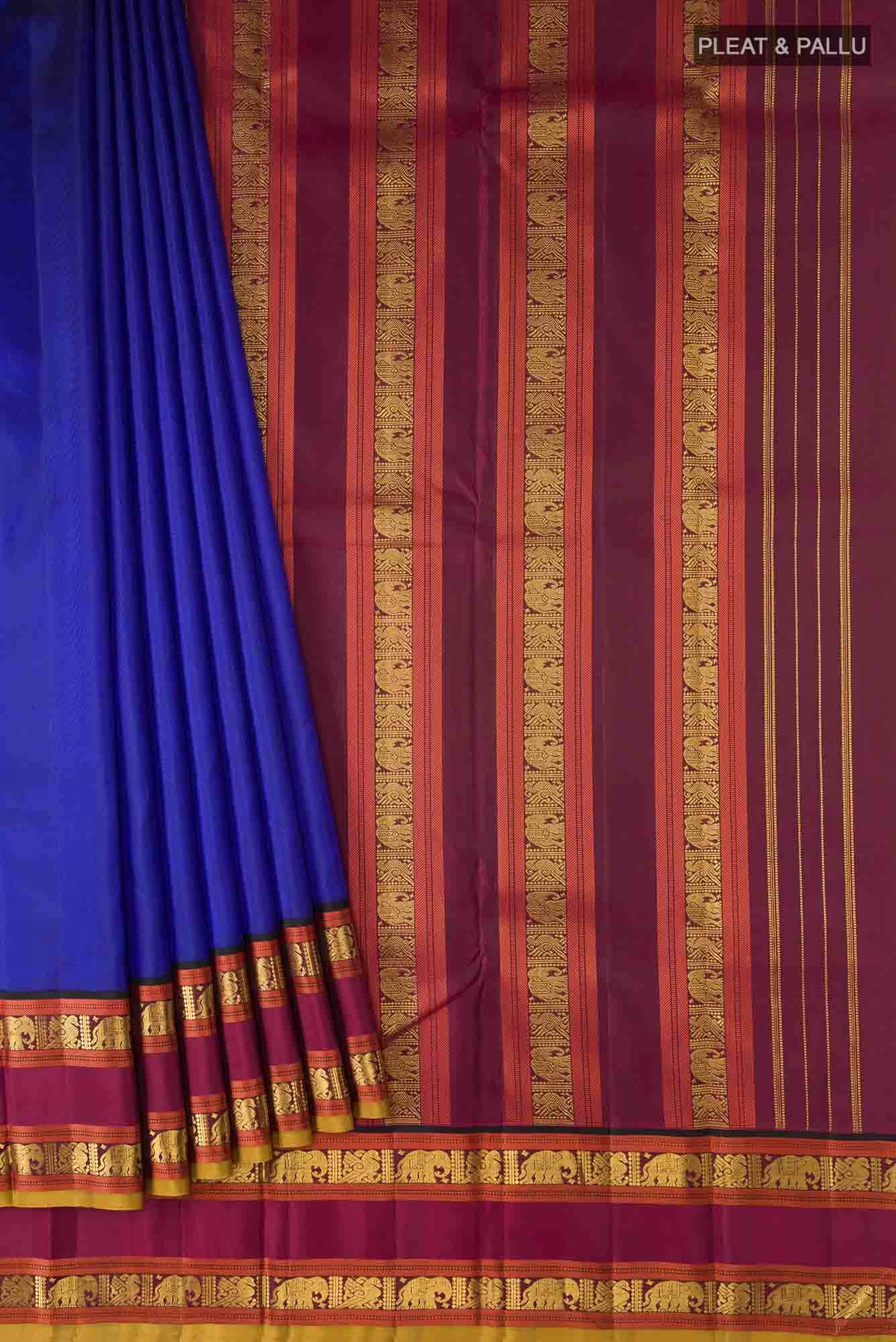 Blue Kanjivaram Silk Saree - Image 2