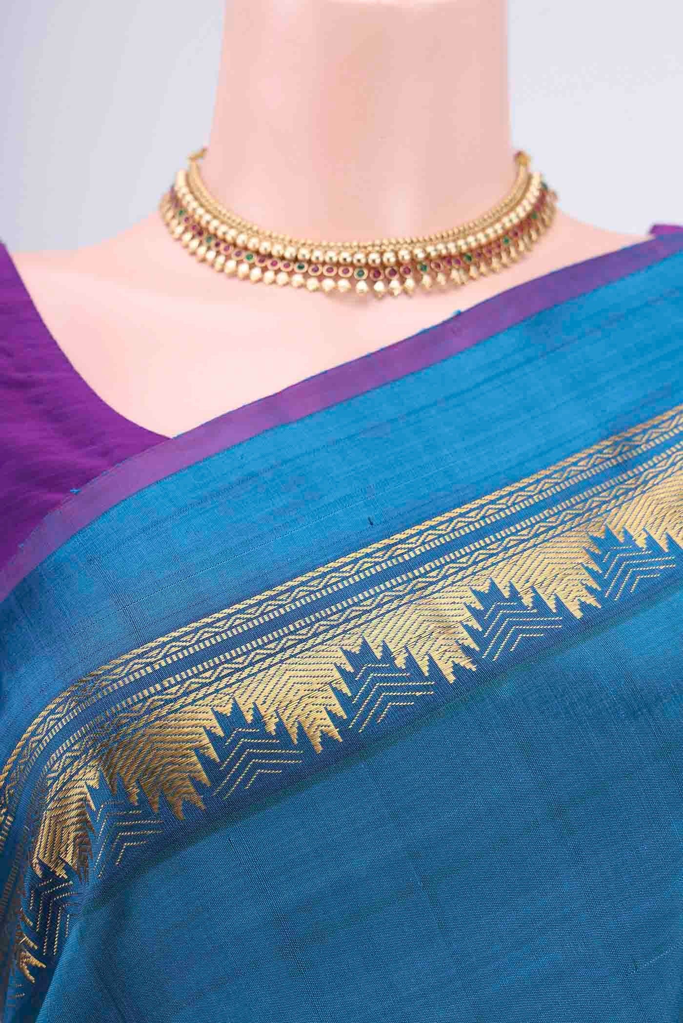 Blue Kanjivaram Saree - Image 2