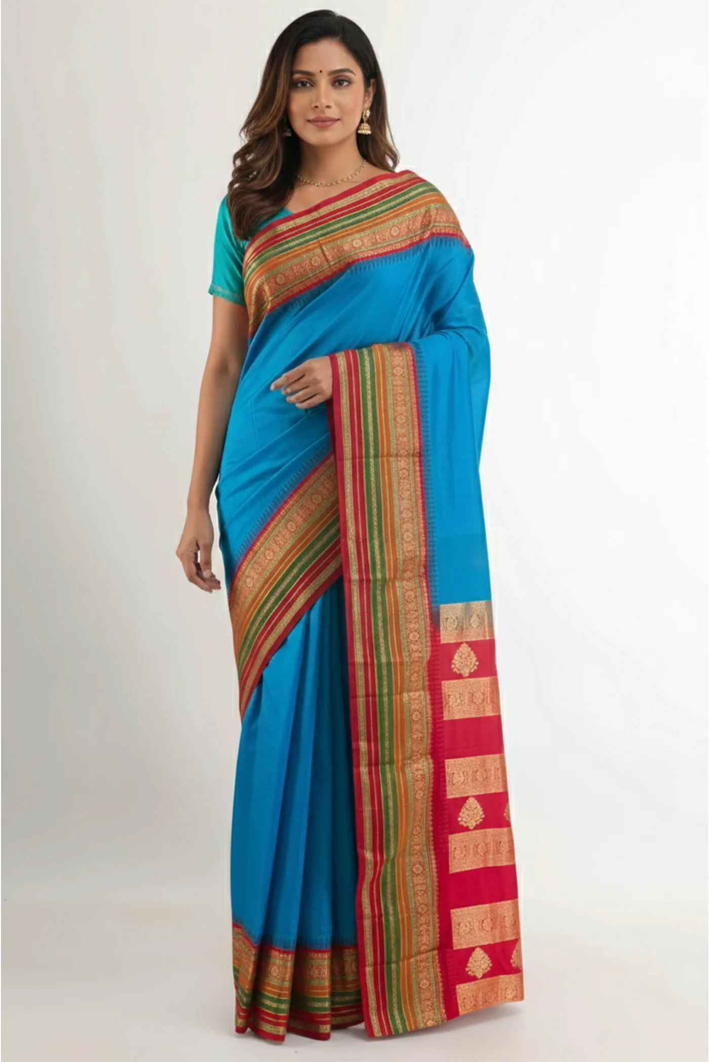Blue Bangalore Silk Saree