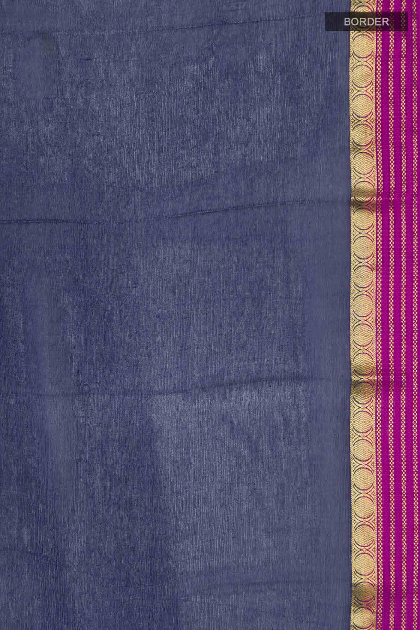 Blue Mysore Chiffon Saree - Image 3