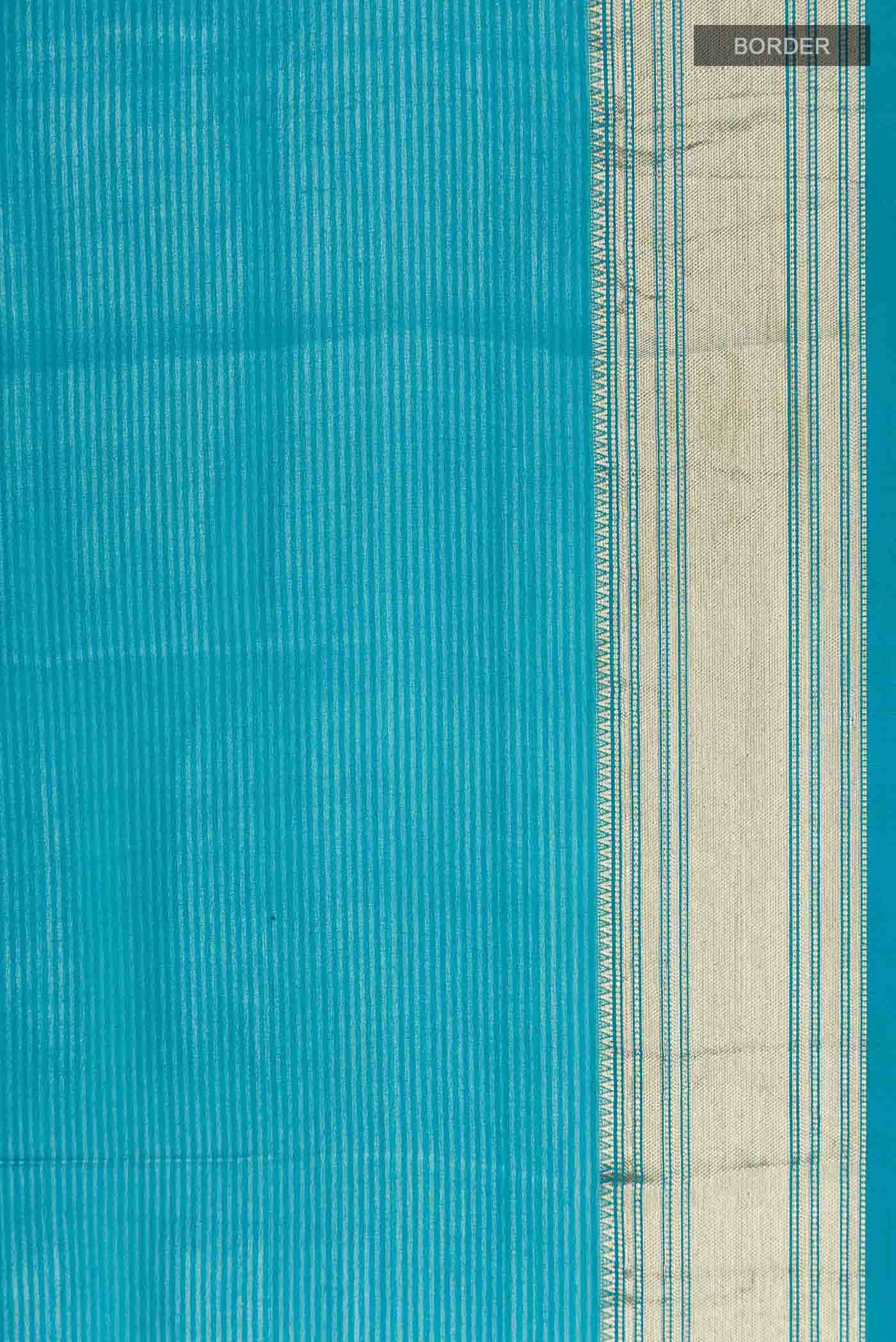 Blue Mysore Chiffon Saree - Image 4