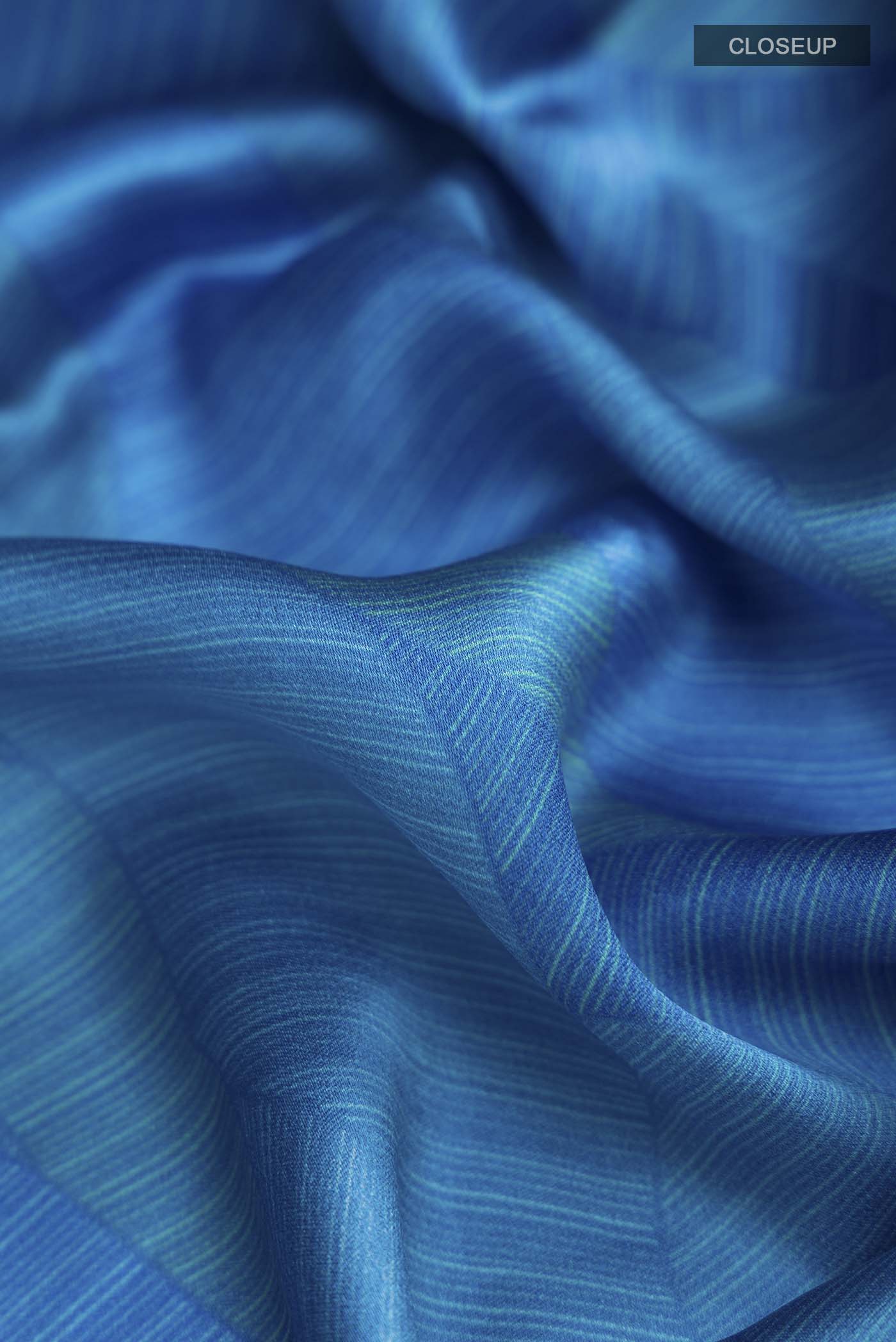 Blue Mysore Crepe Saree - Image 2