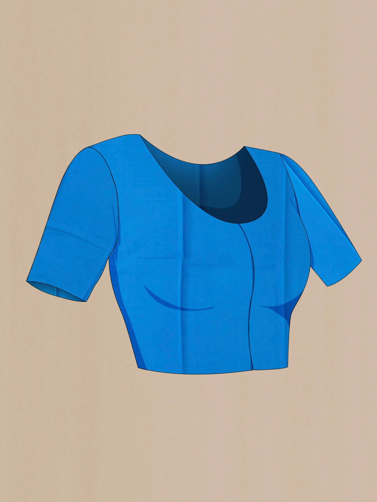 Blue Mysore Crepe Saree - Image 5