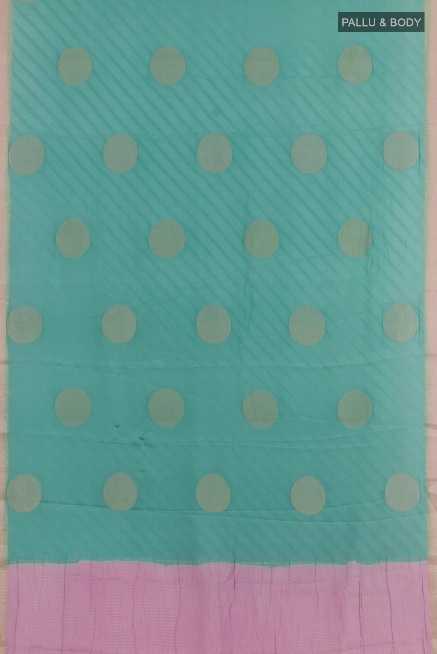 Blue Mysore Crepe Saree - Image 3