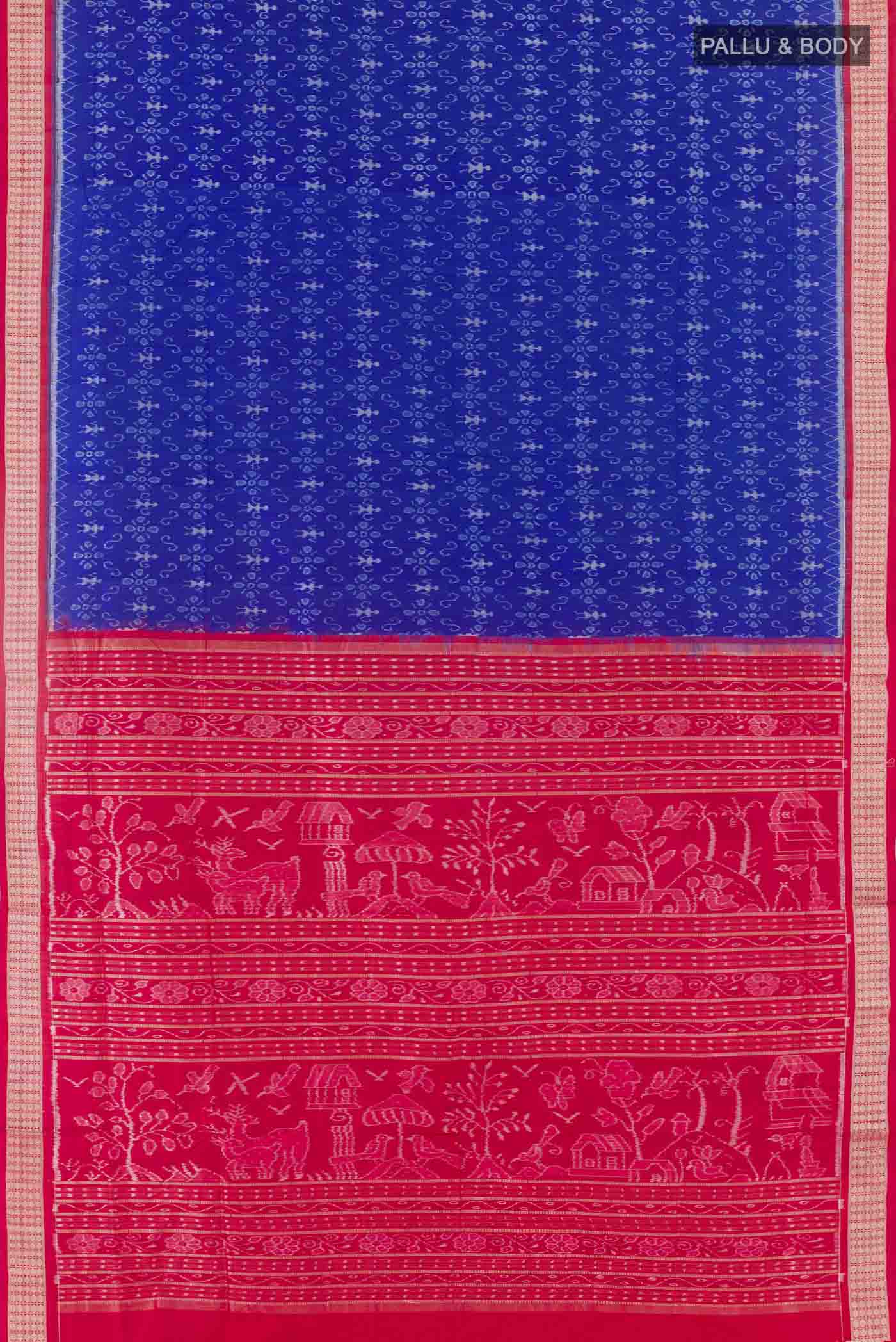 Blue Orissa Silk Saree - Image 6