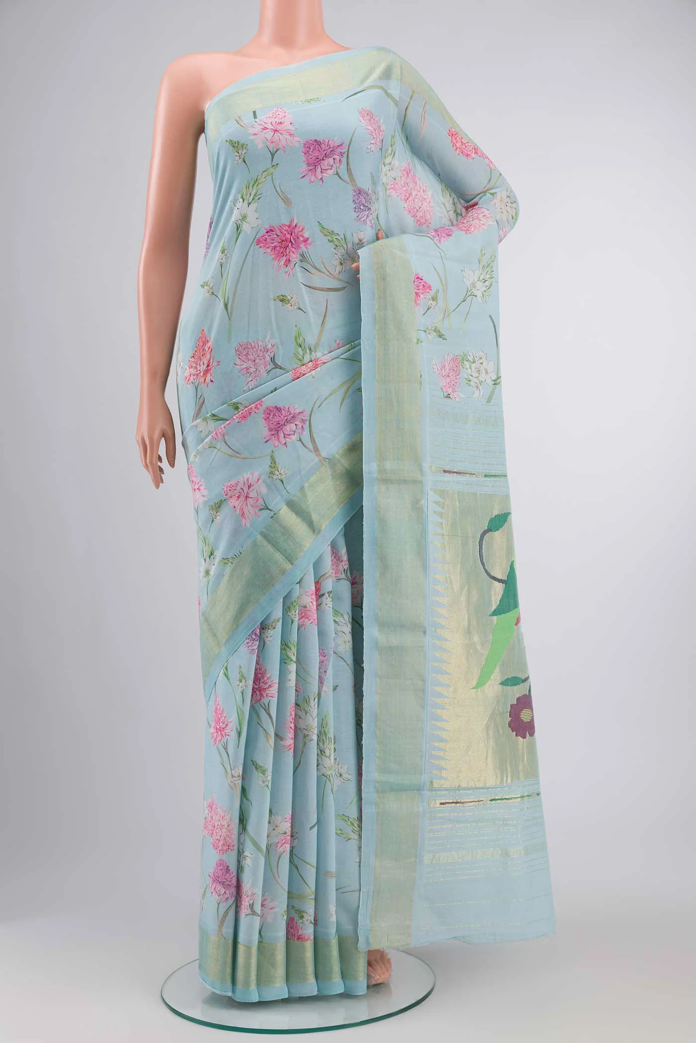 Blue Paithani Cotton Saree