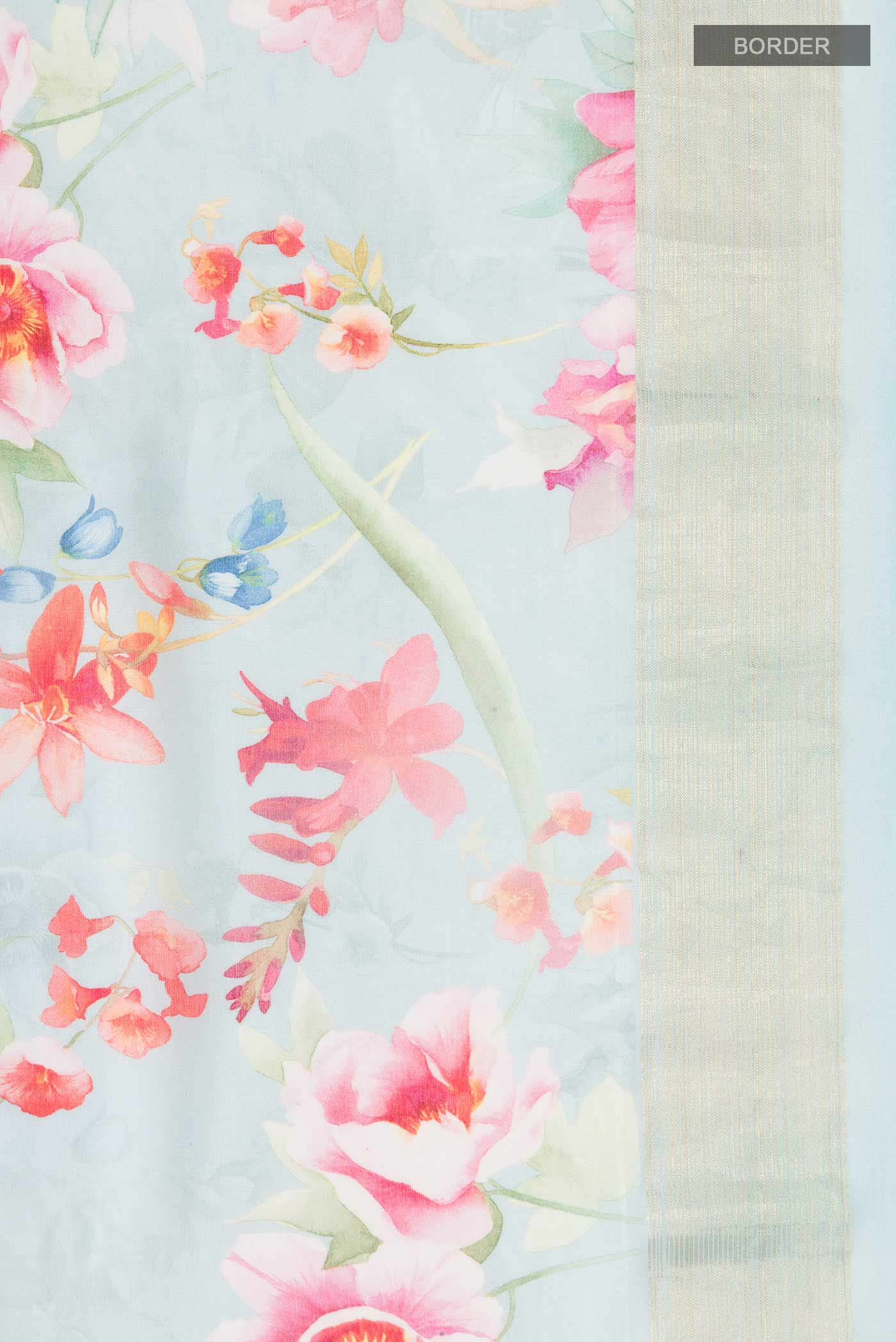 Blue Paithani Cotton Saree - Image 3
