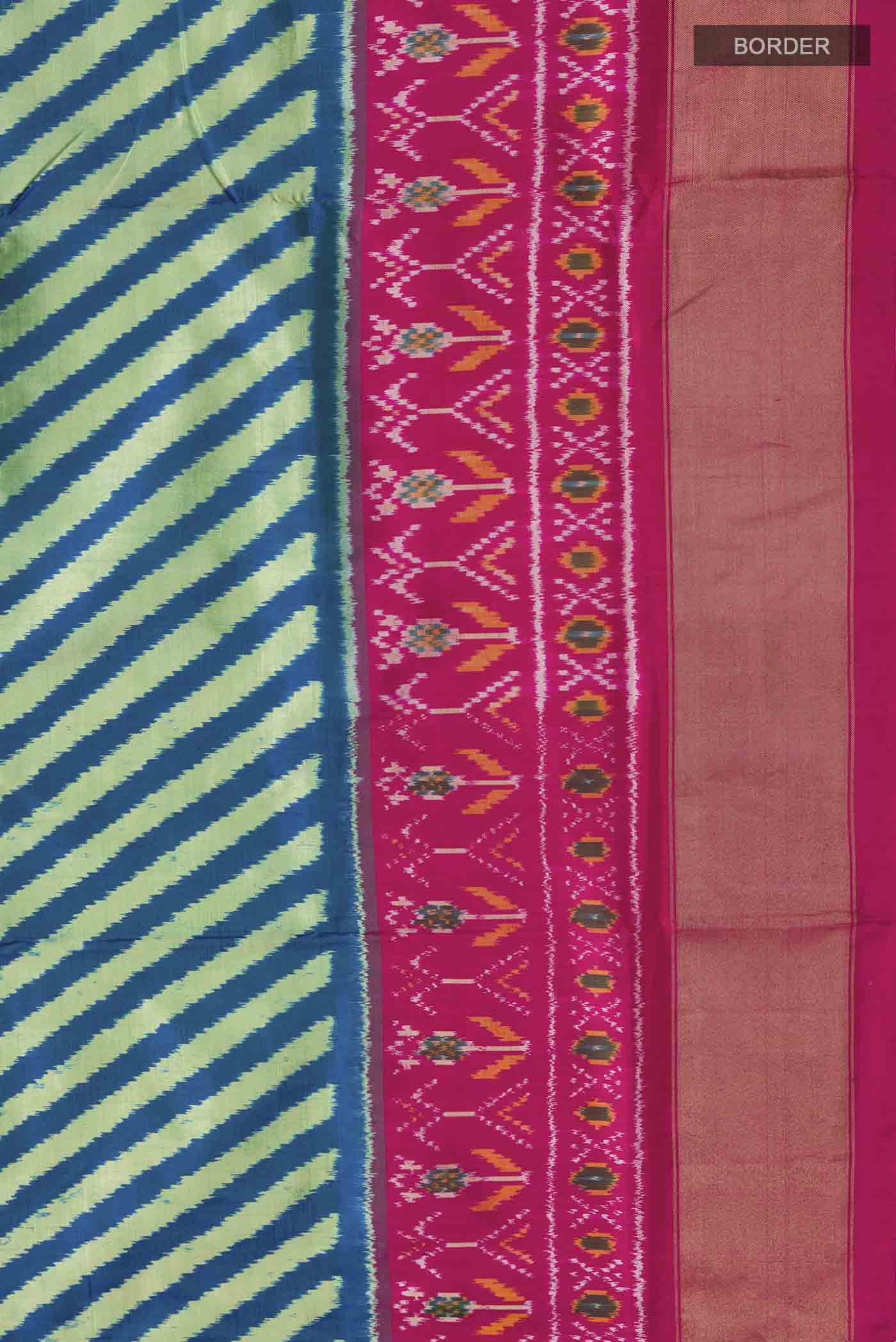 Blue Pochampally Silk Saree - Image 3