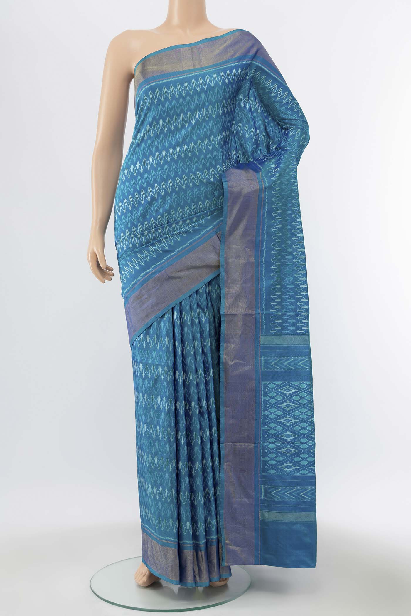 Blue Pochampally Silk Saree