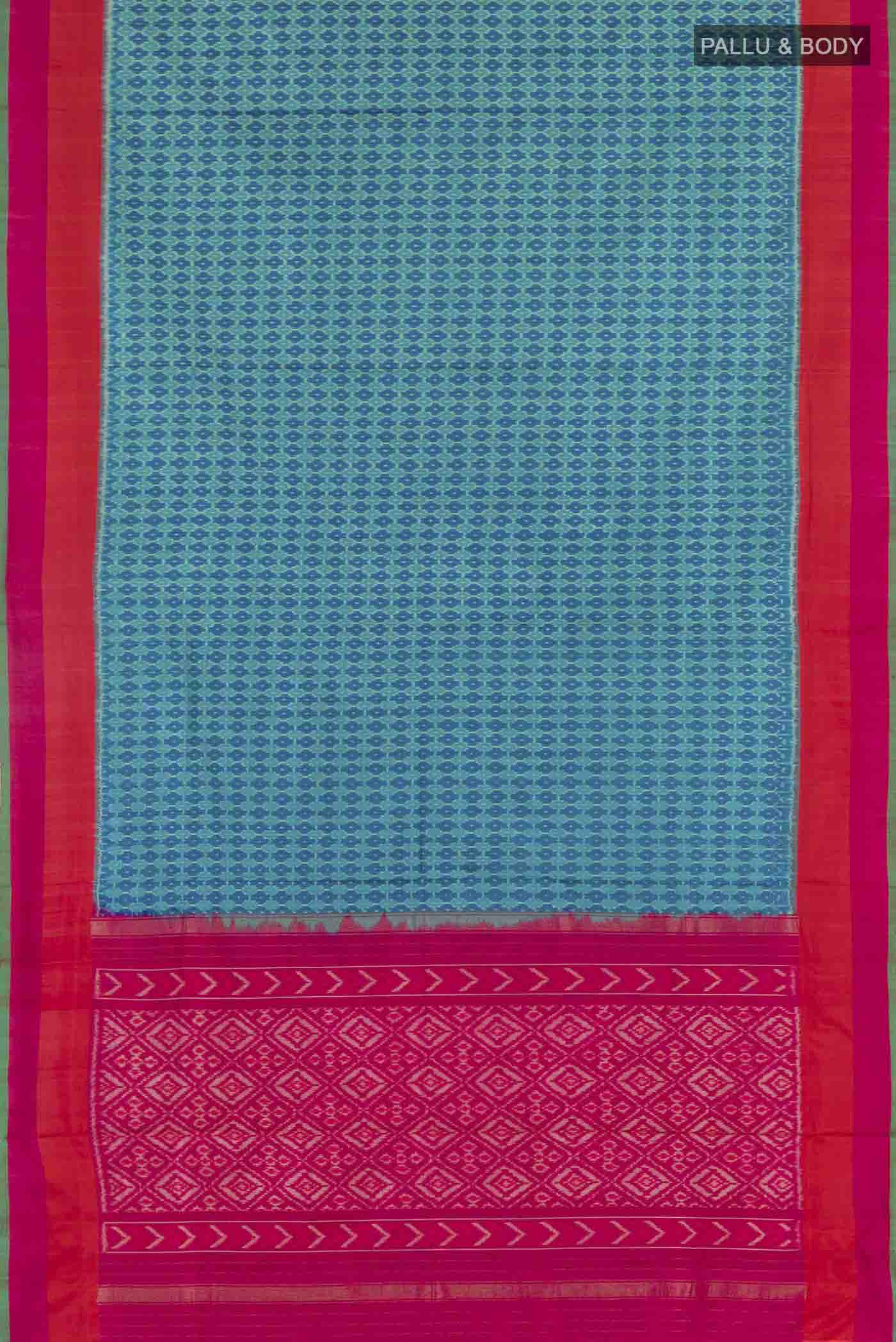 Blue Pochampally Silk Saree - Image 3