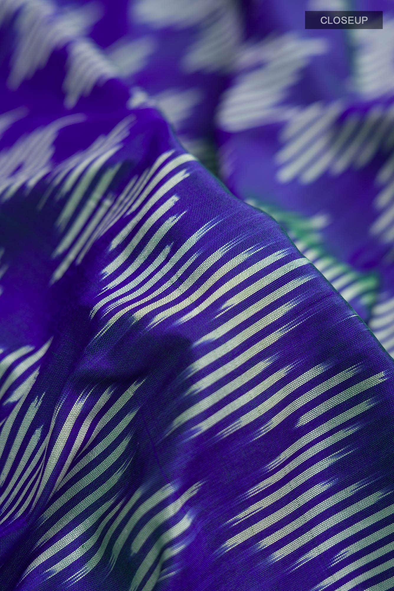 Blue Pochampally Silk Saree - Image 2