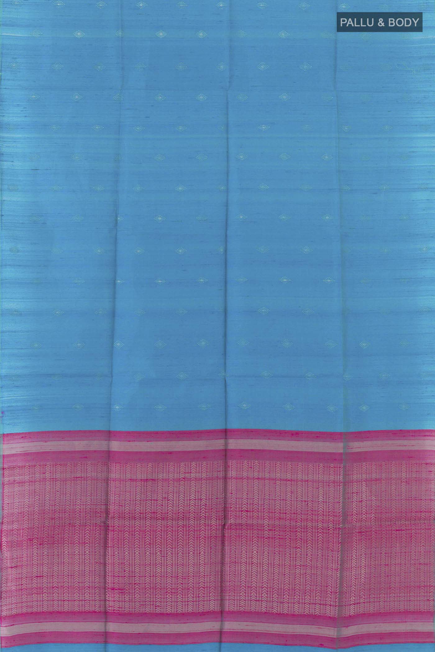 Blue Raw Silk Saree - Image 4