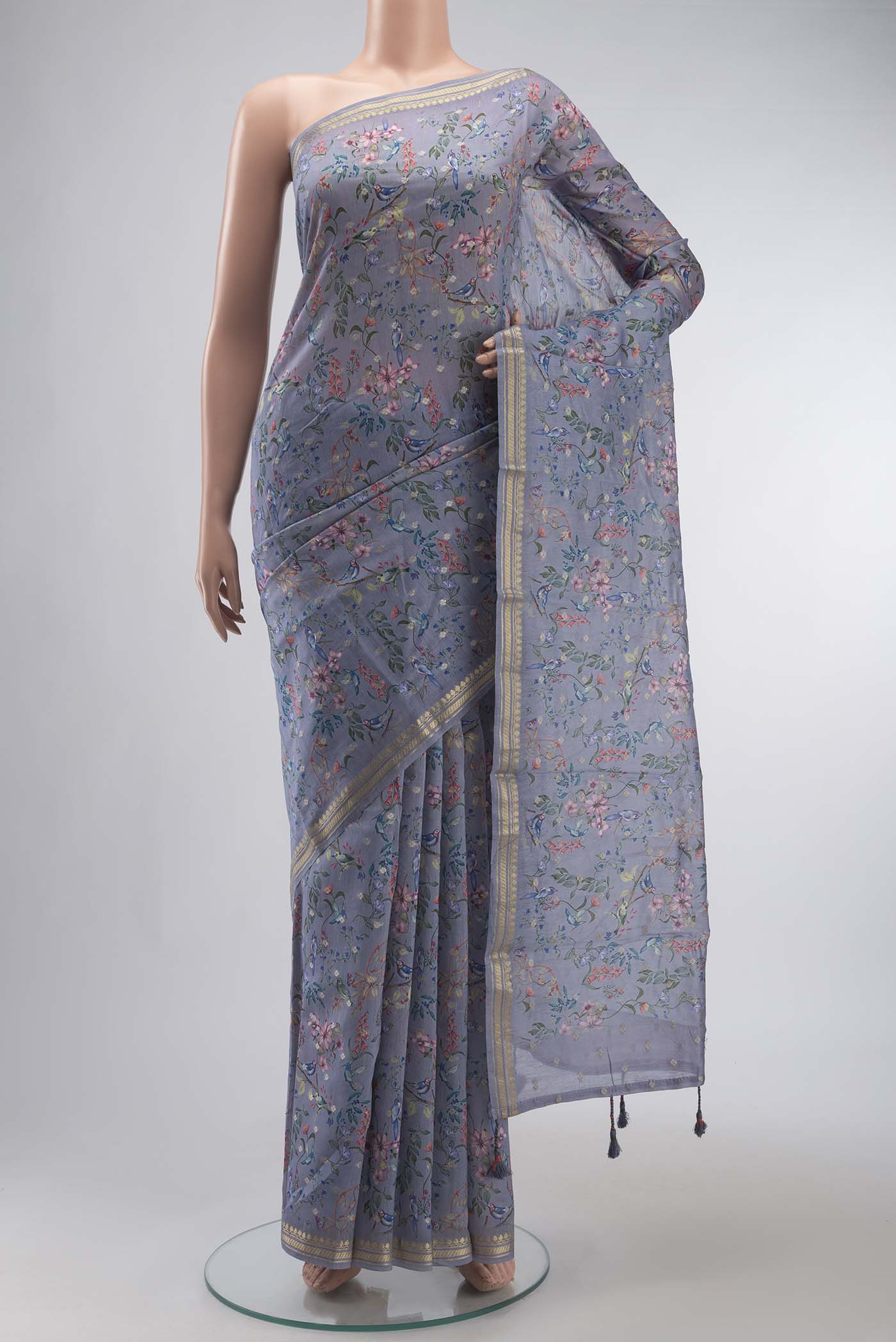Blue Silk Cotton Saree