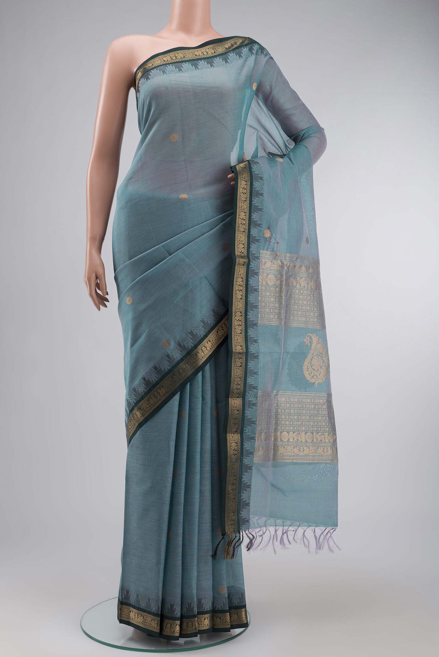 Blue Silk Cotton Saree