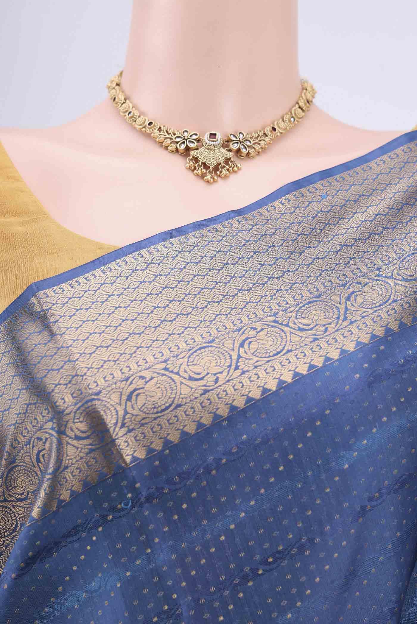 Blue Soft Silk Saree - Image 2