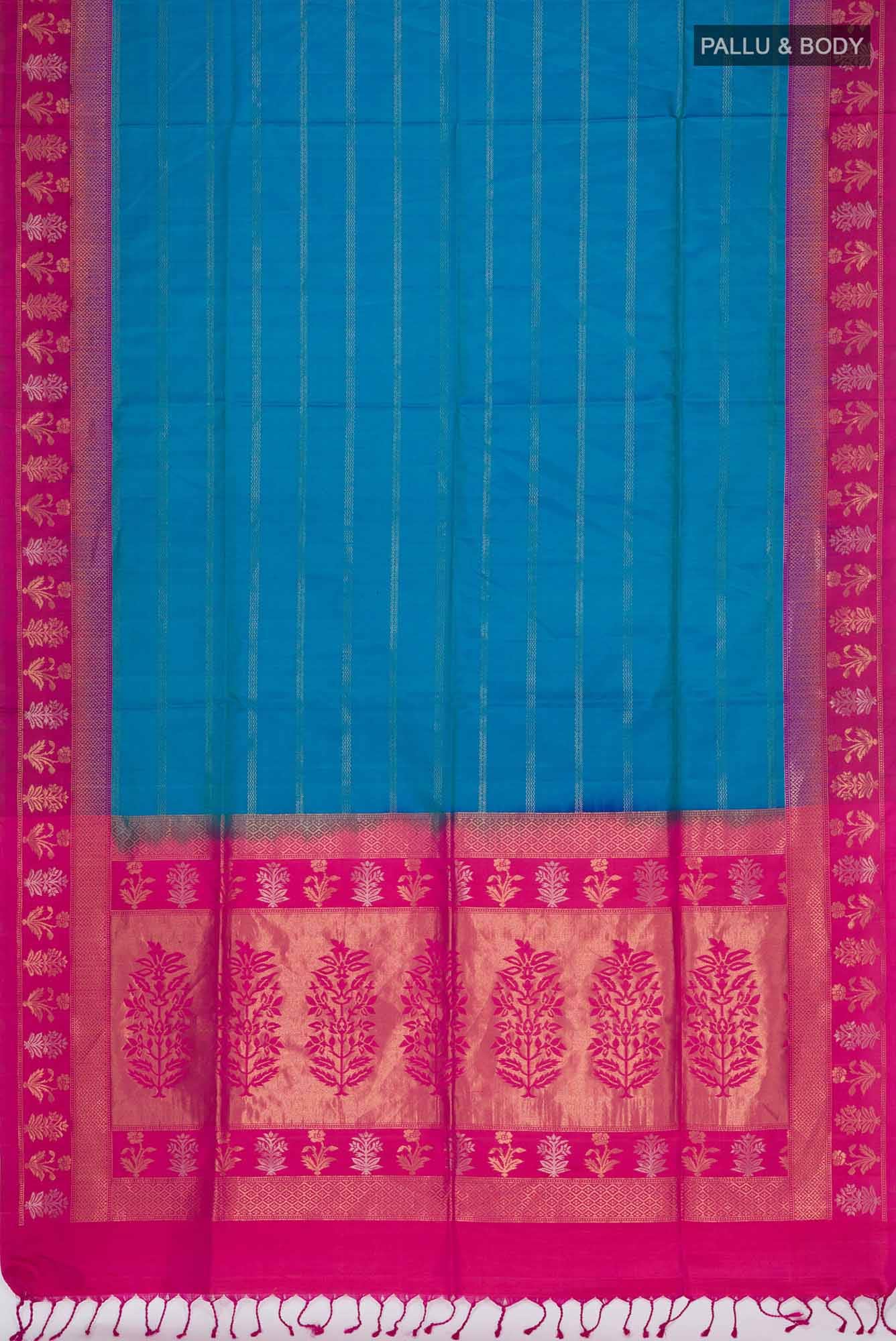 Blue Soft Silk Saree - Image 4