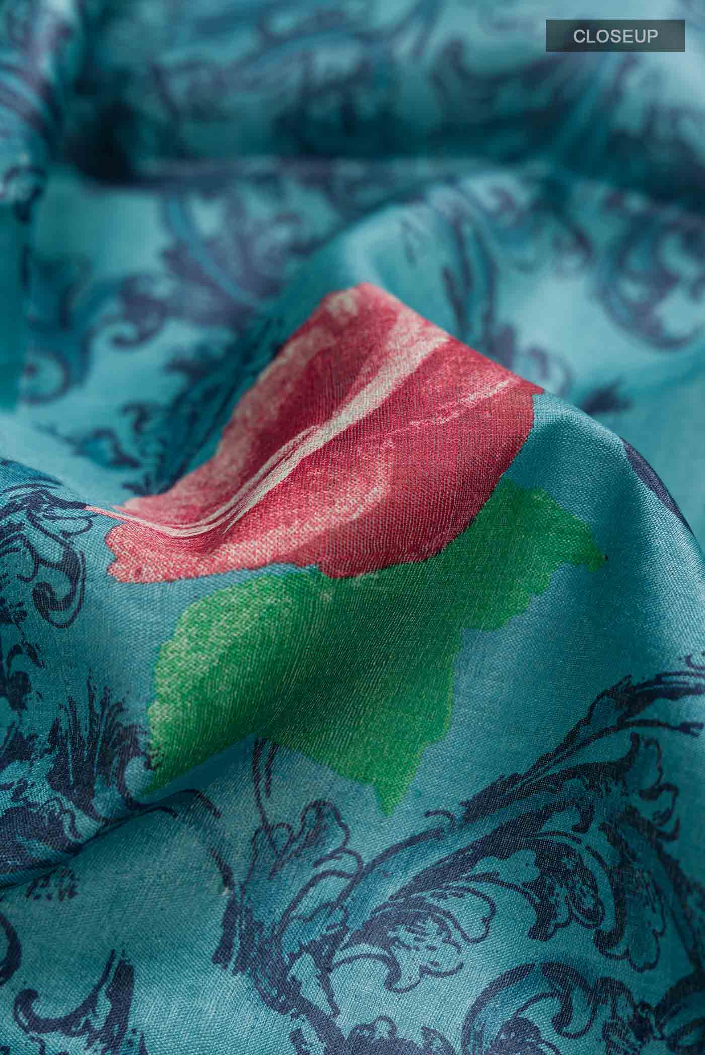 Blue Tussar Saree - Image 2