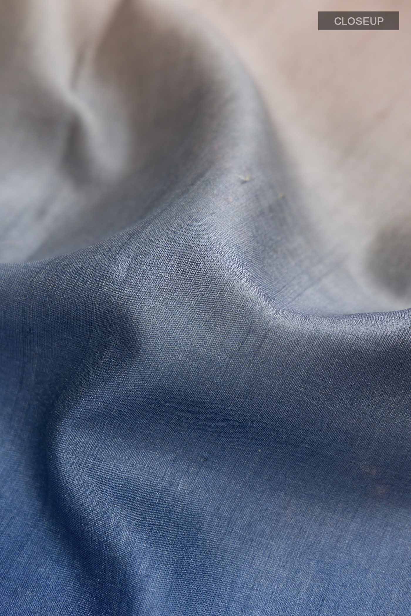 Blue Tussar Silk Saree - Image 2