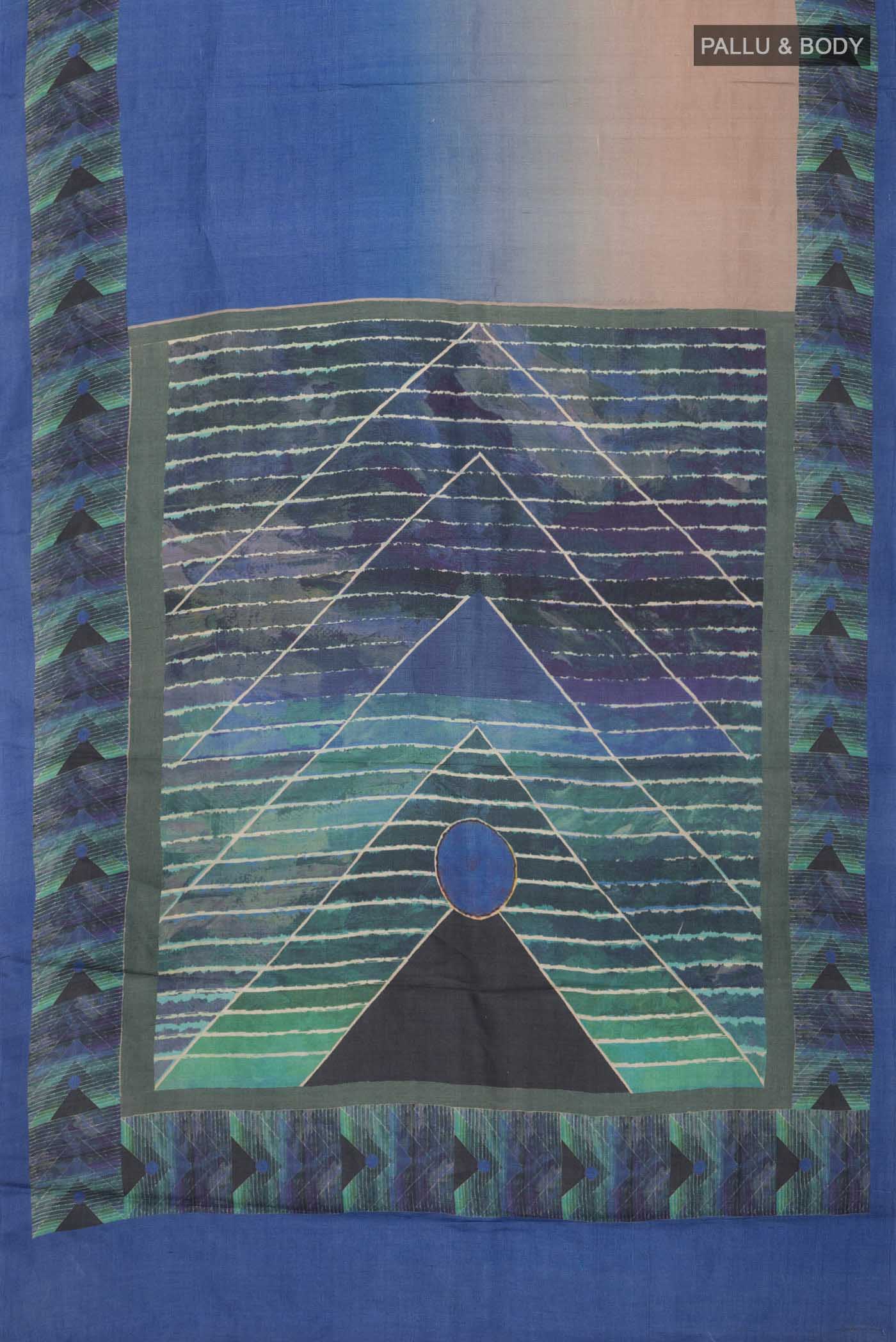 Blue Tussar Silk Saree - Image 5