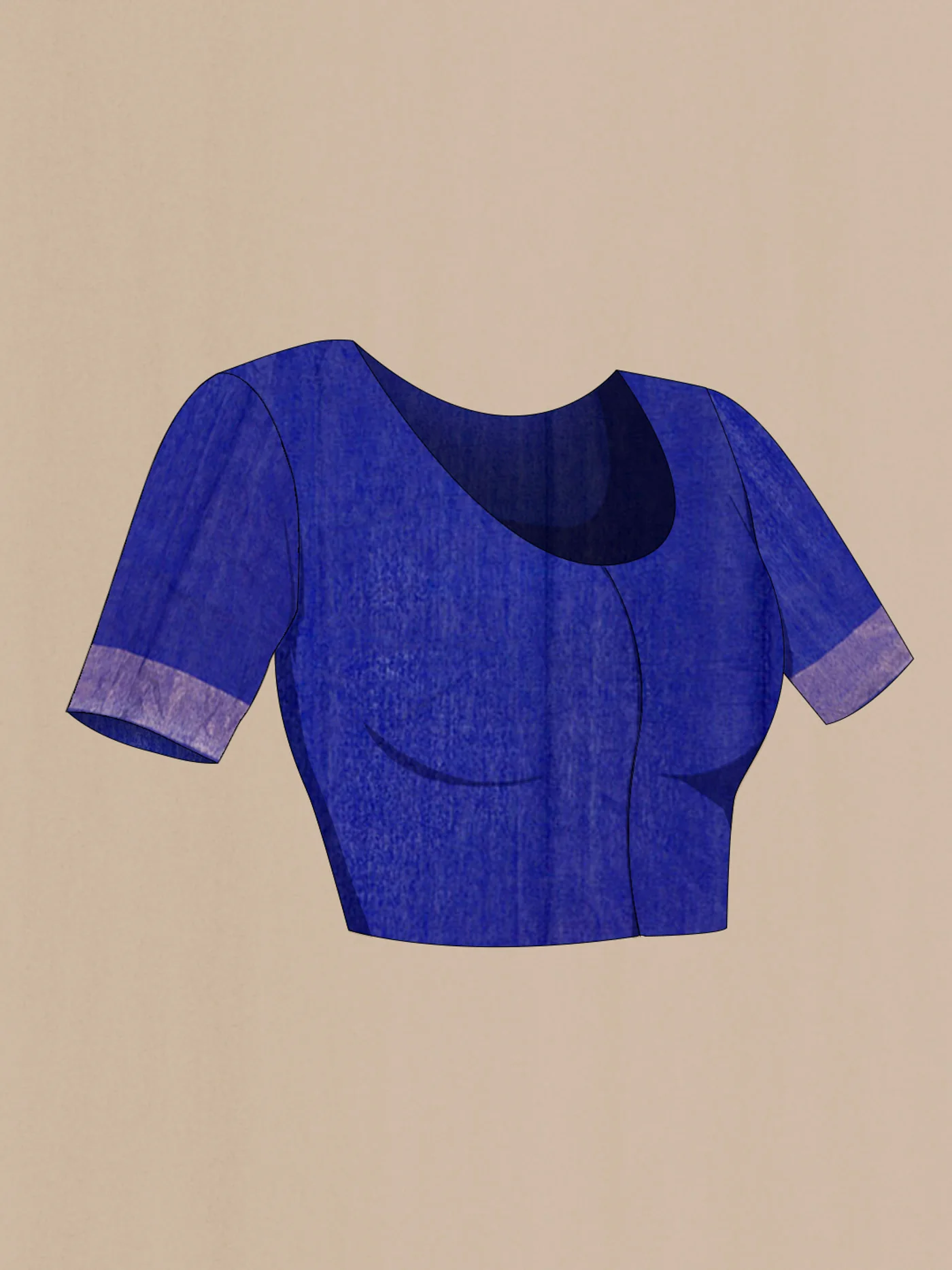Blue Tussar Silk Saree - Image 4